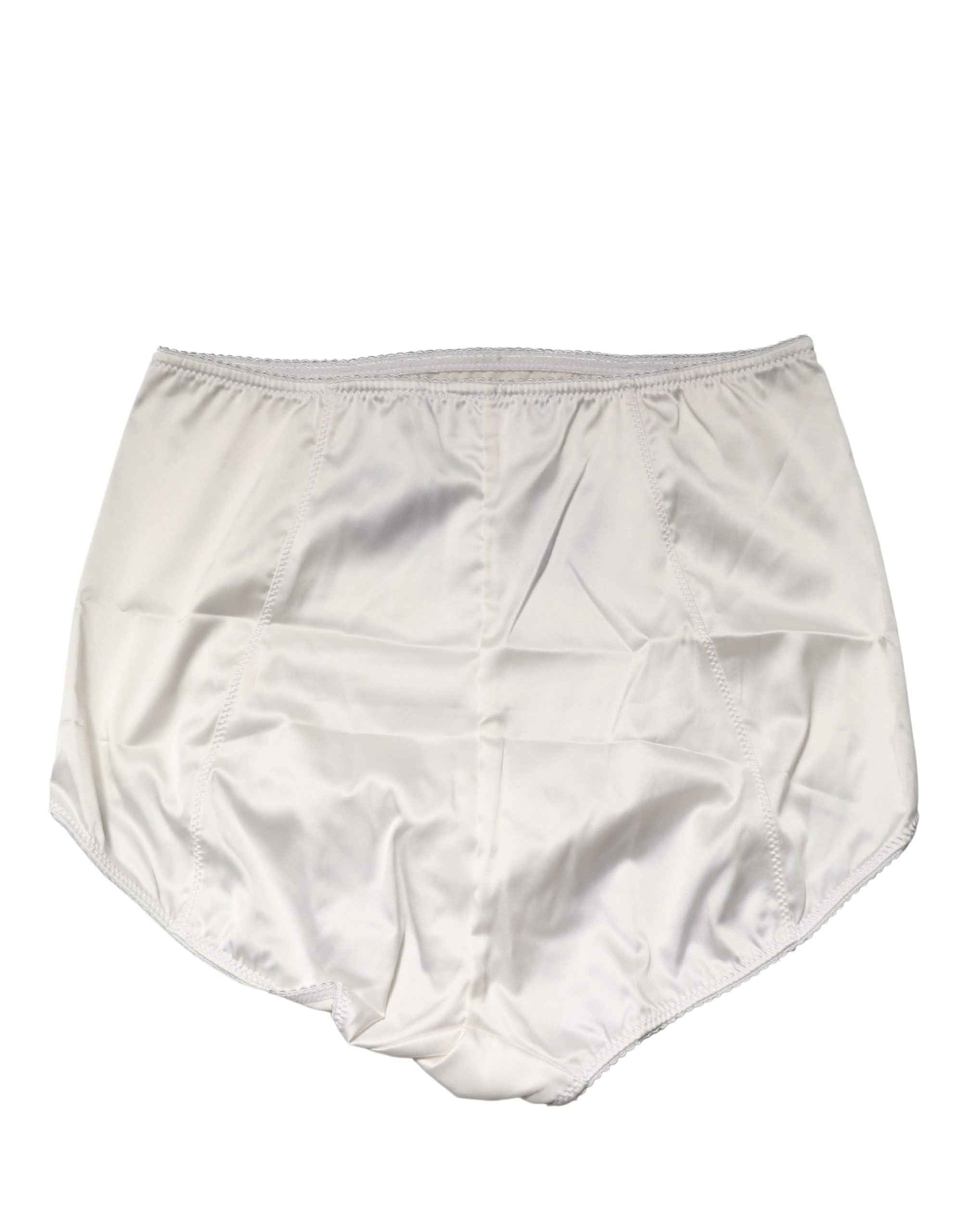 Dolce & Gabbana White Silk Blend High Waist Girdle Panty Underwear