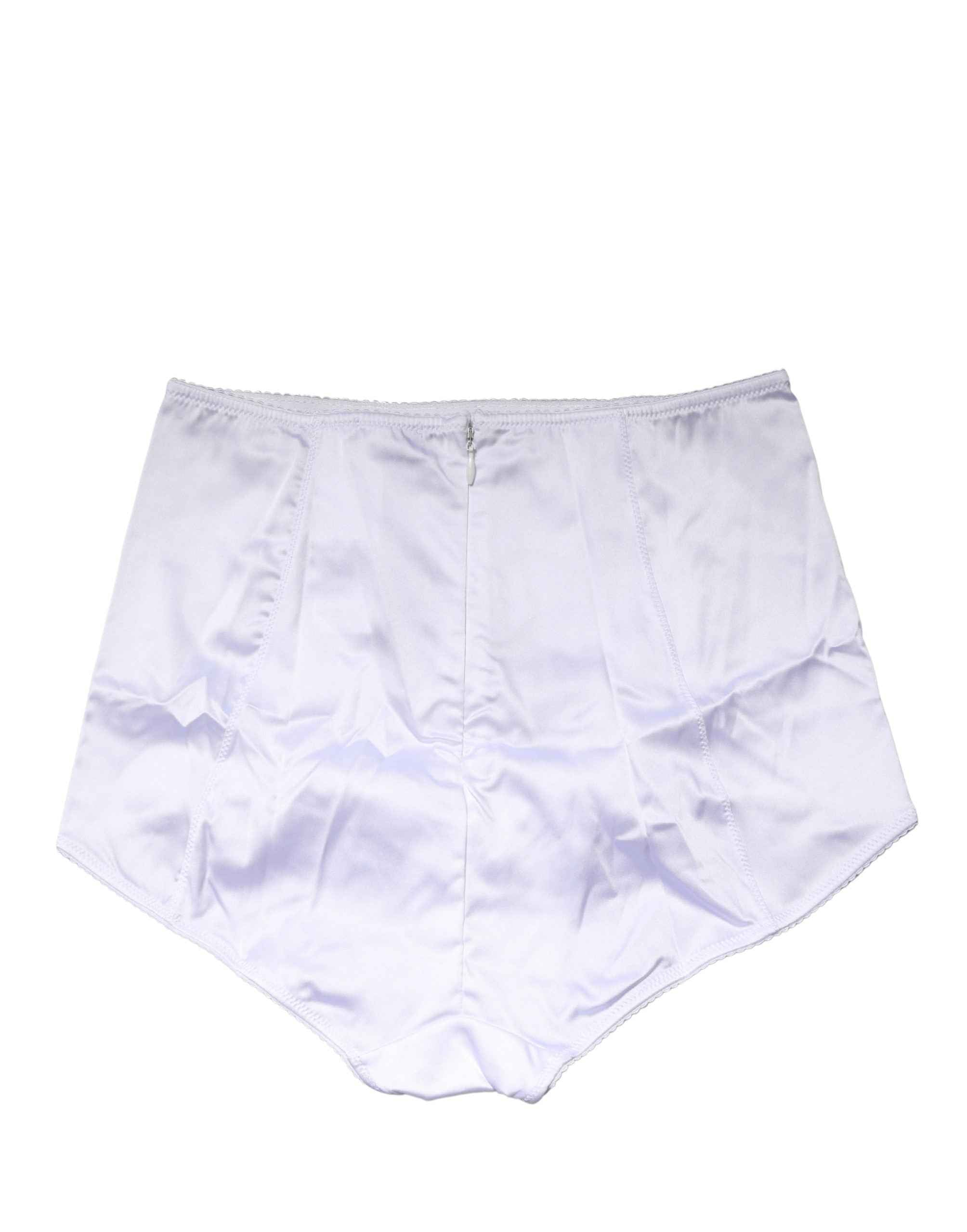 Dolce & Gabbana White Silk Blend High Waist Girdle Panty Underwear