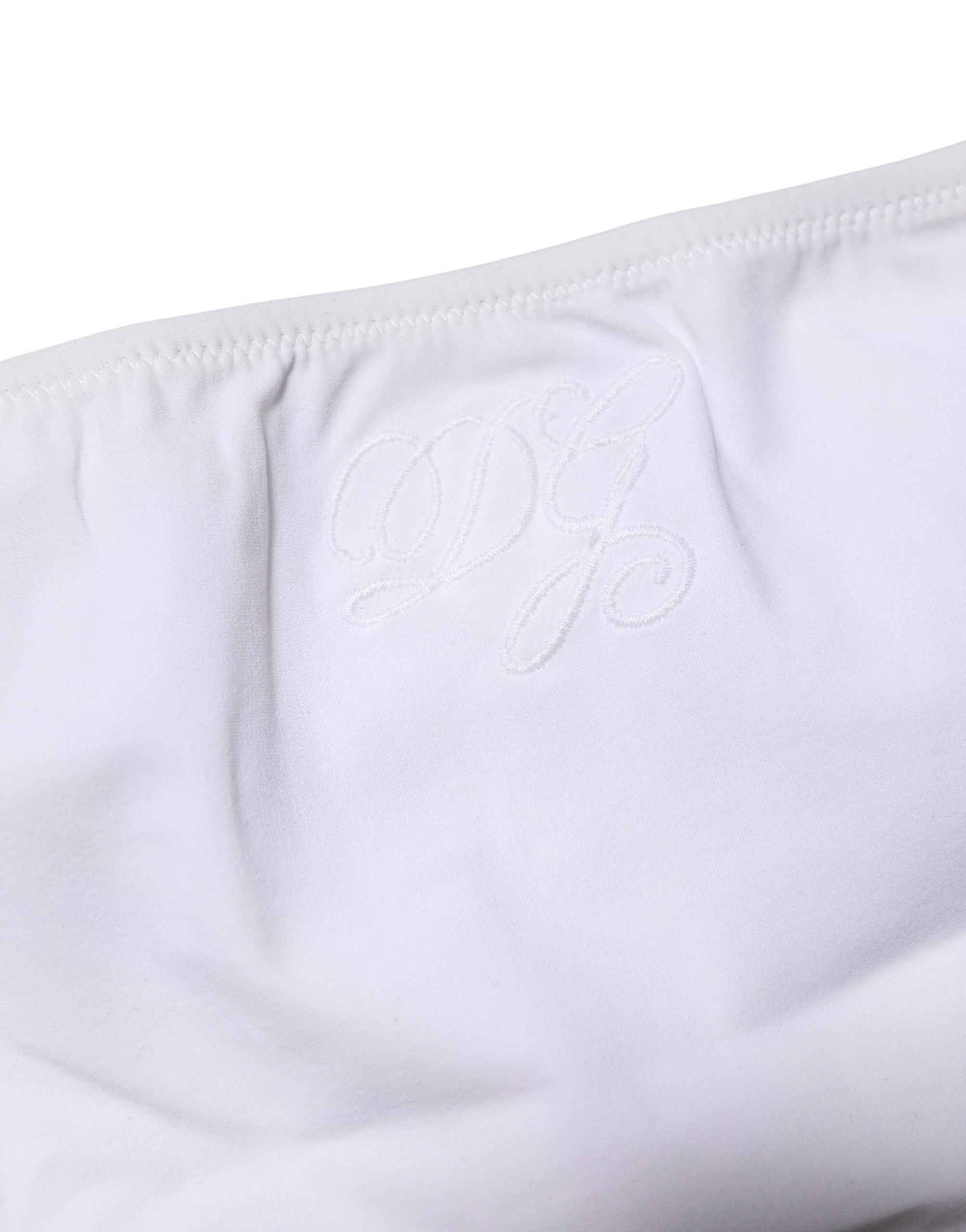 Dolce & Gabbana White Nylon Stretch Mid Waist Brief Panty Underwear