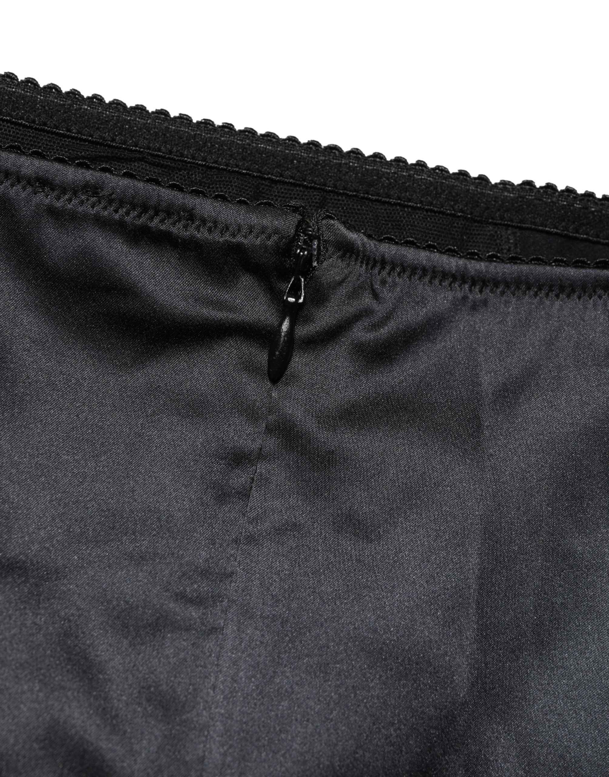 Dolce & Gabbana Black Silk Blend High Waist Girdle Panty Underwear