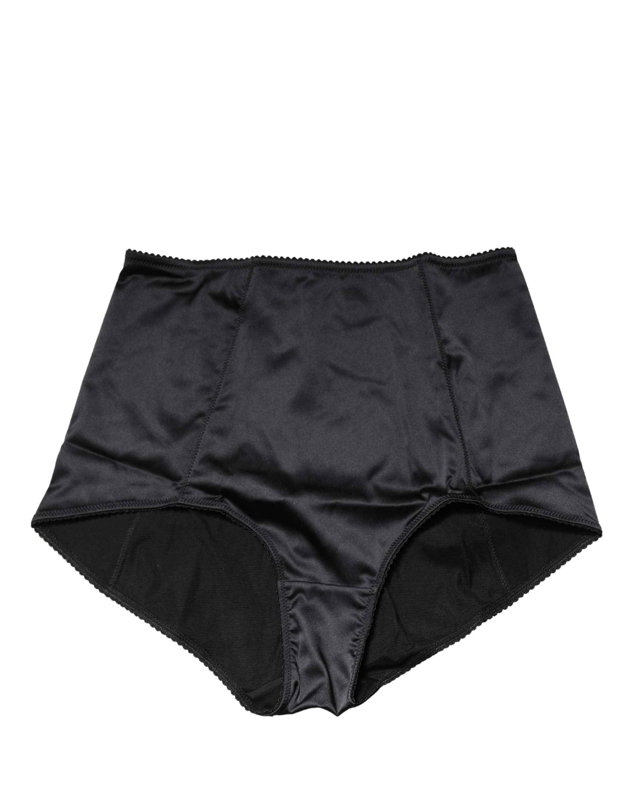 Dolce & Gabbana Black Silk Blend High Waist Girdle Panty Underwear