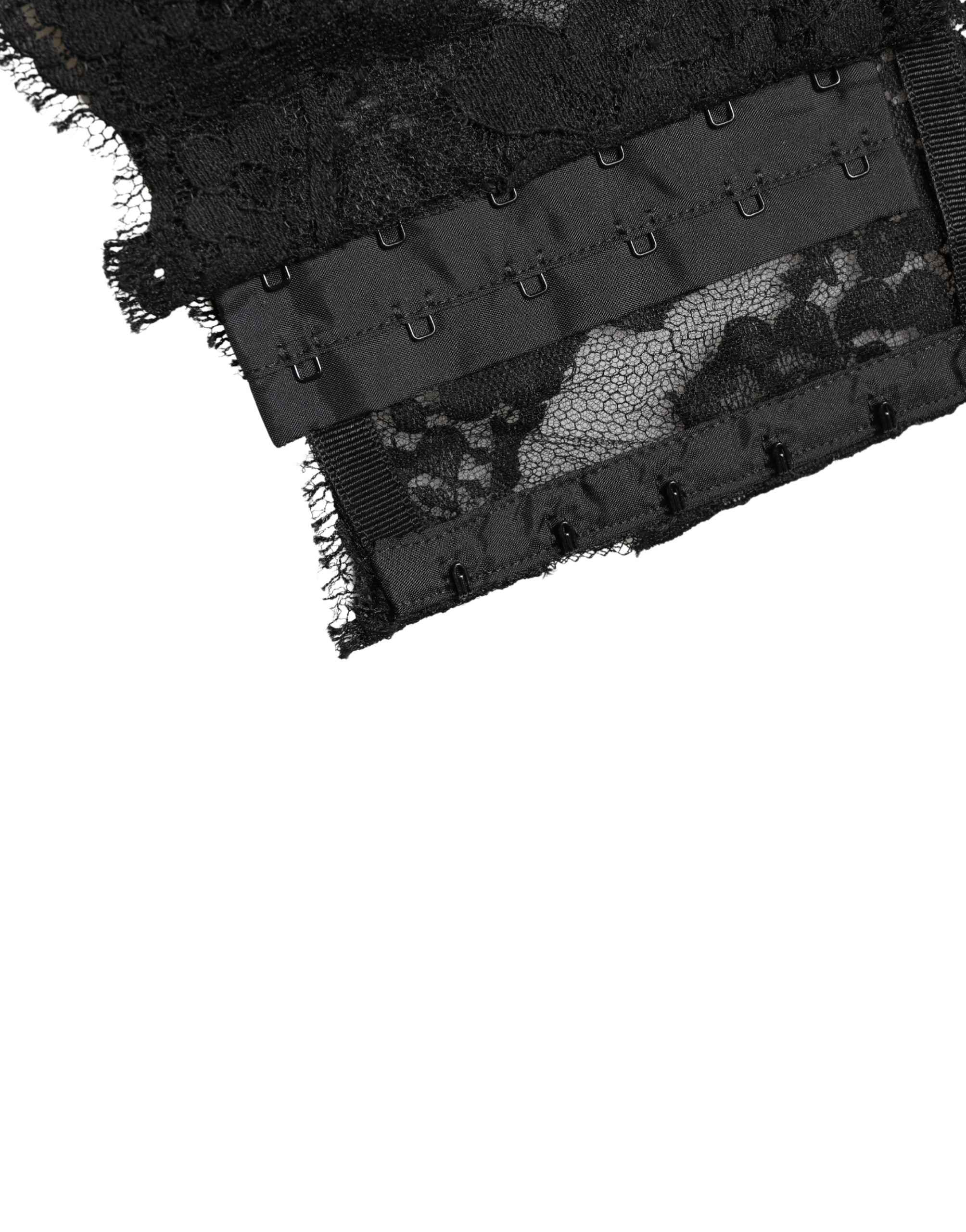 Dolce & Gabbana Black Lace Bandeau Bra Tube Top Underwear