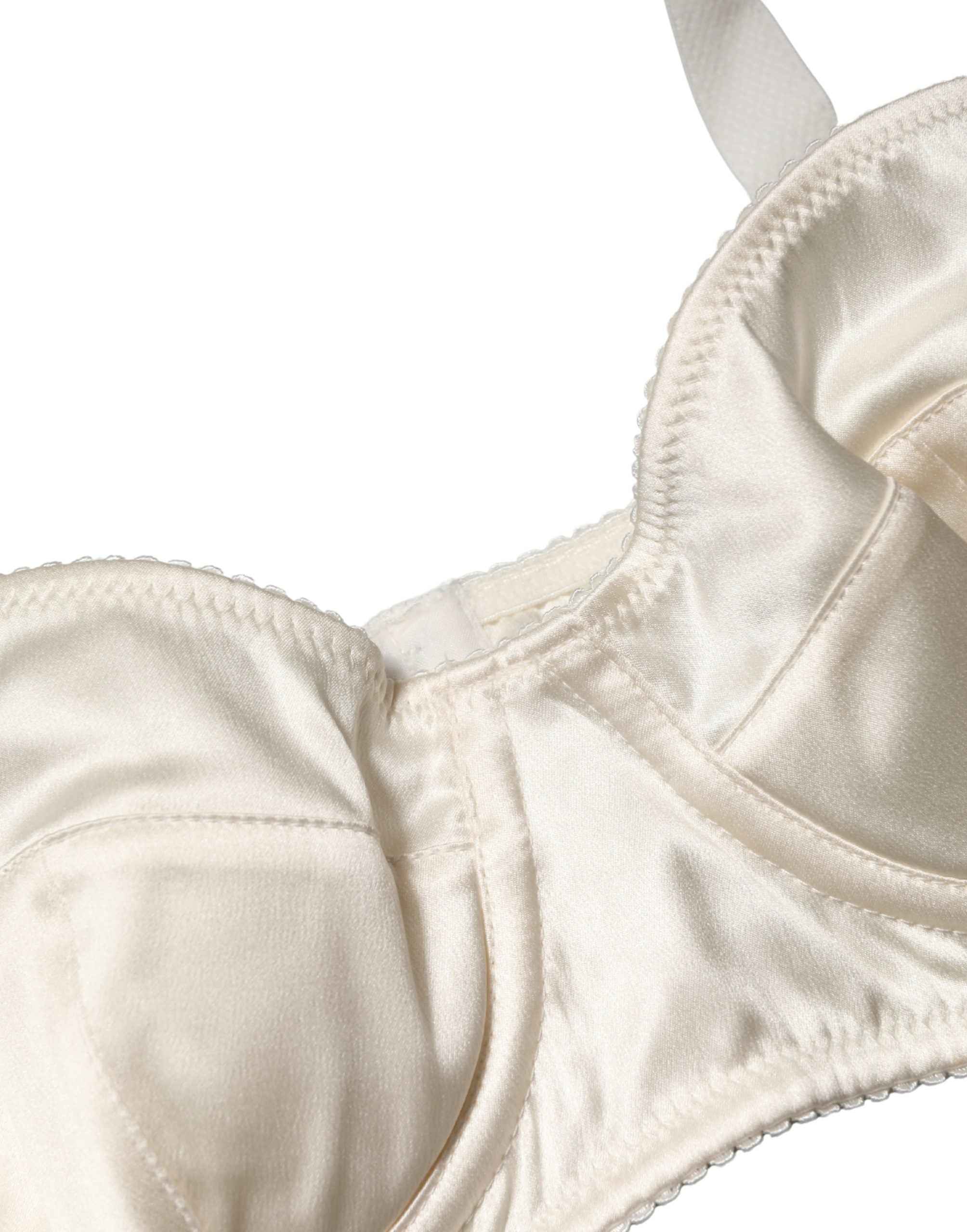 Dolce & Gabbana Off White Semi-Pad Underwire Balconette Bra Underwear