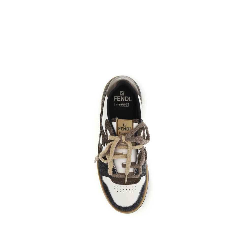 Fendi Multicolor Calf Leather Bos Taurus Low Top Sneakers
