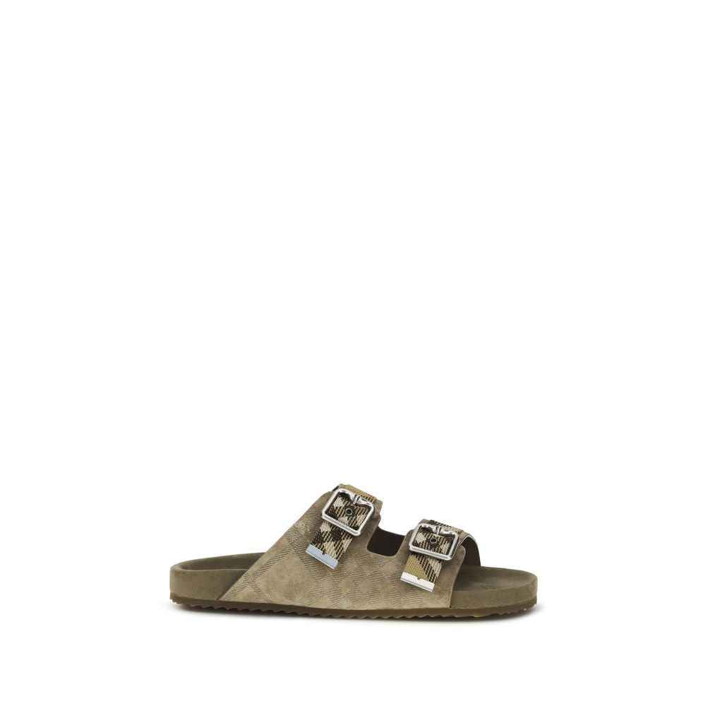 Burberry Beige Calf Leather Bos Taurus Flat Sandals