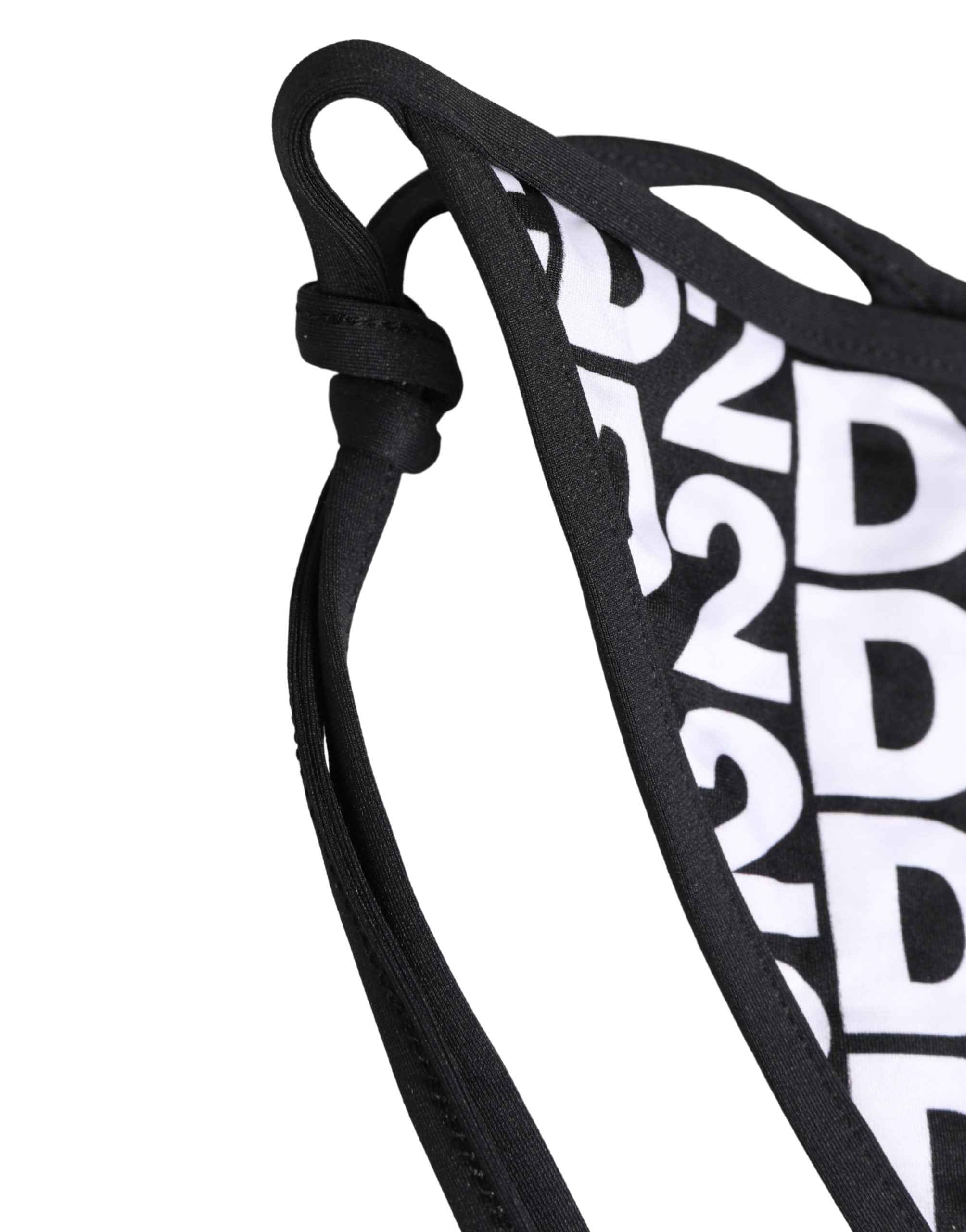 Dsquared² Multicolor Nylon Logo Print Bikini Bottom Swimwear