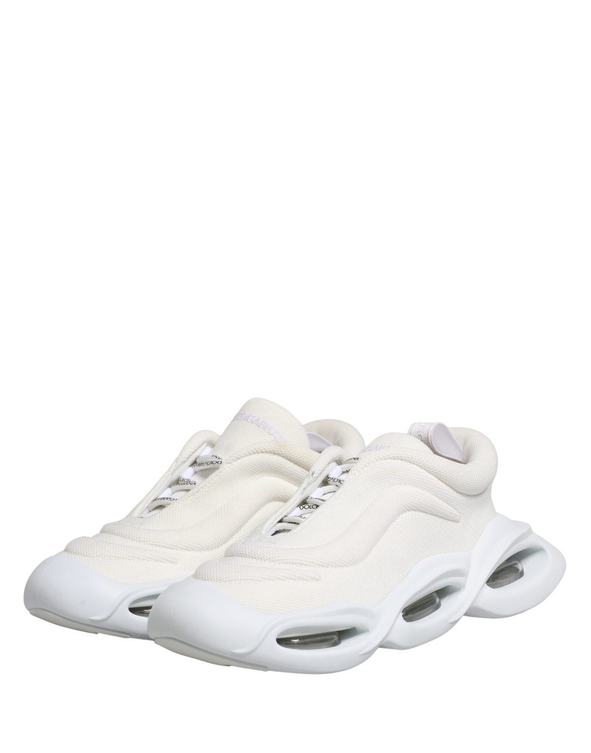 Dolce & Gabbana White Slip On Wave Low Top Sneakers Shoes