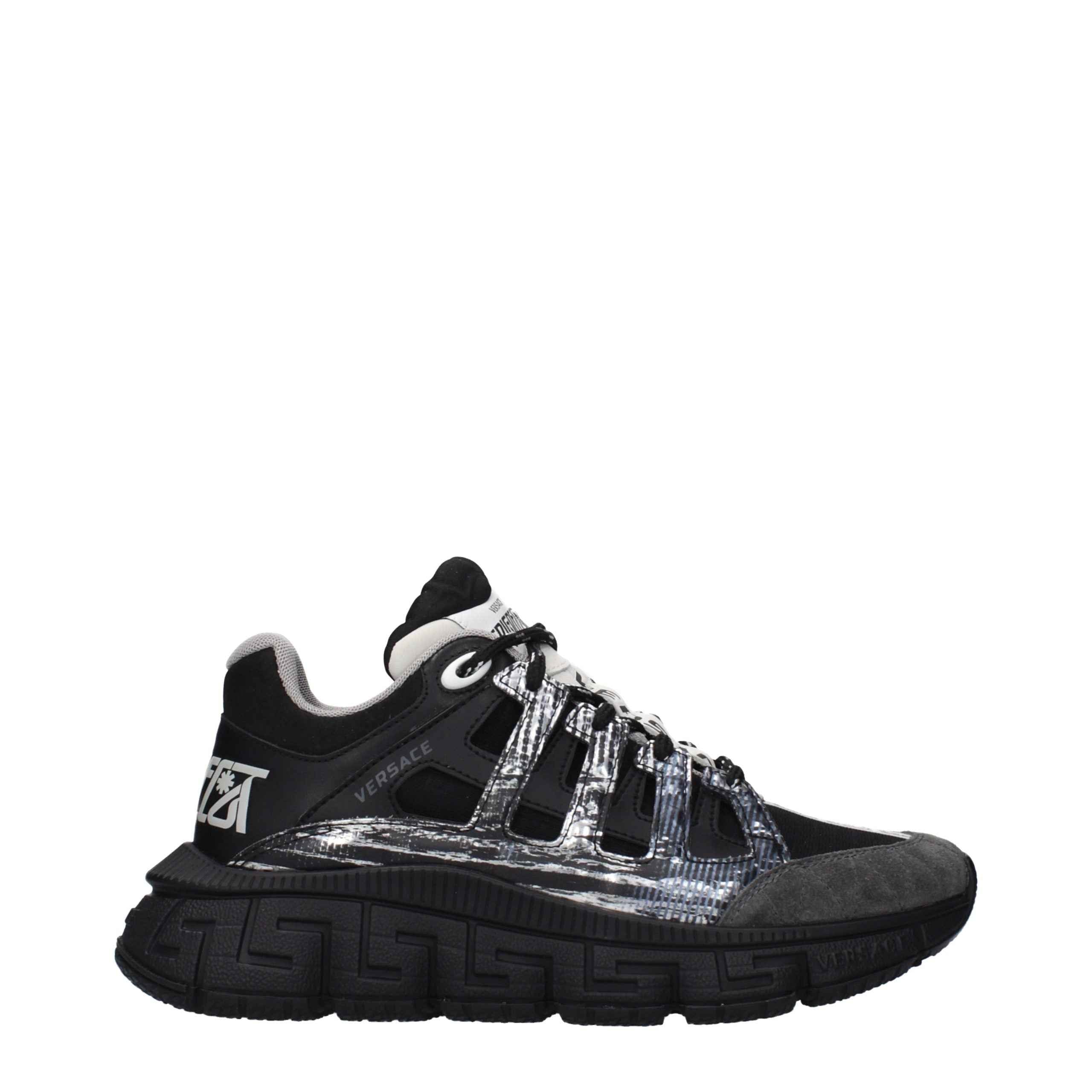Versace Black Fabric Athletic Sneakers