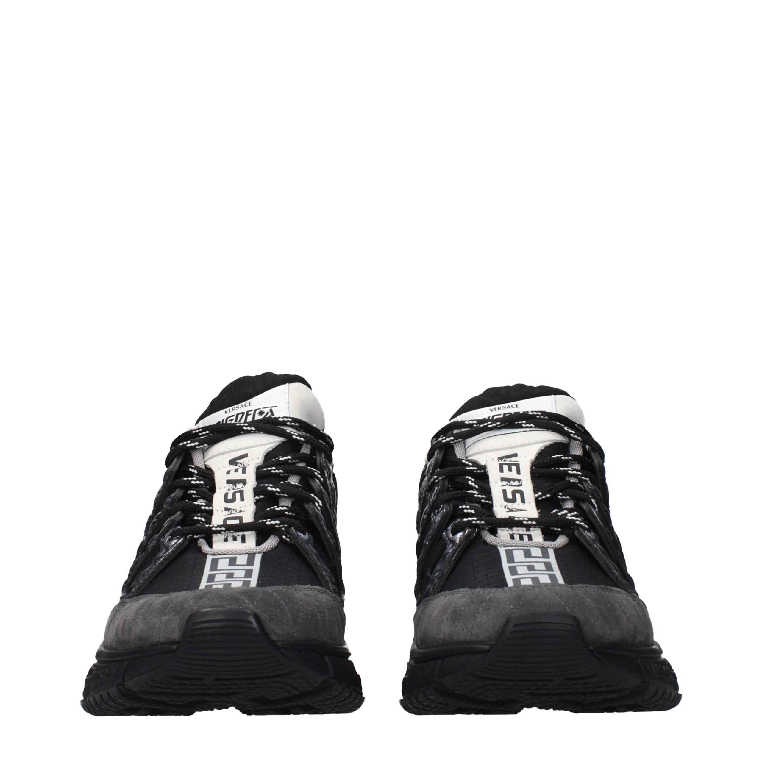 Versace Black Fabric Athletic Sneakers