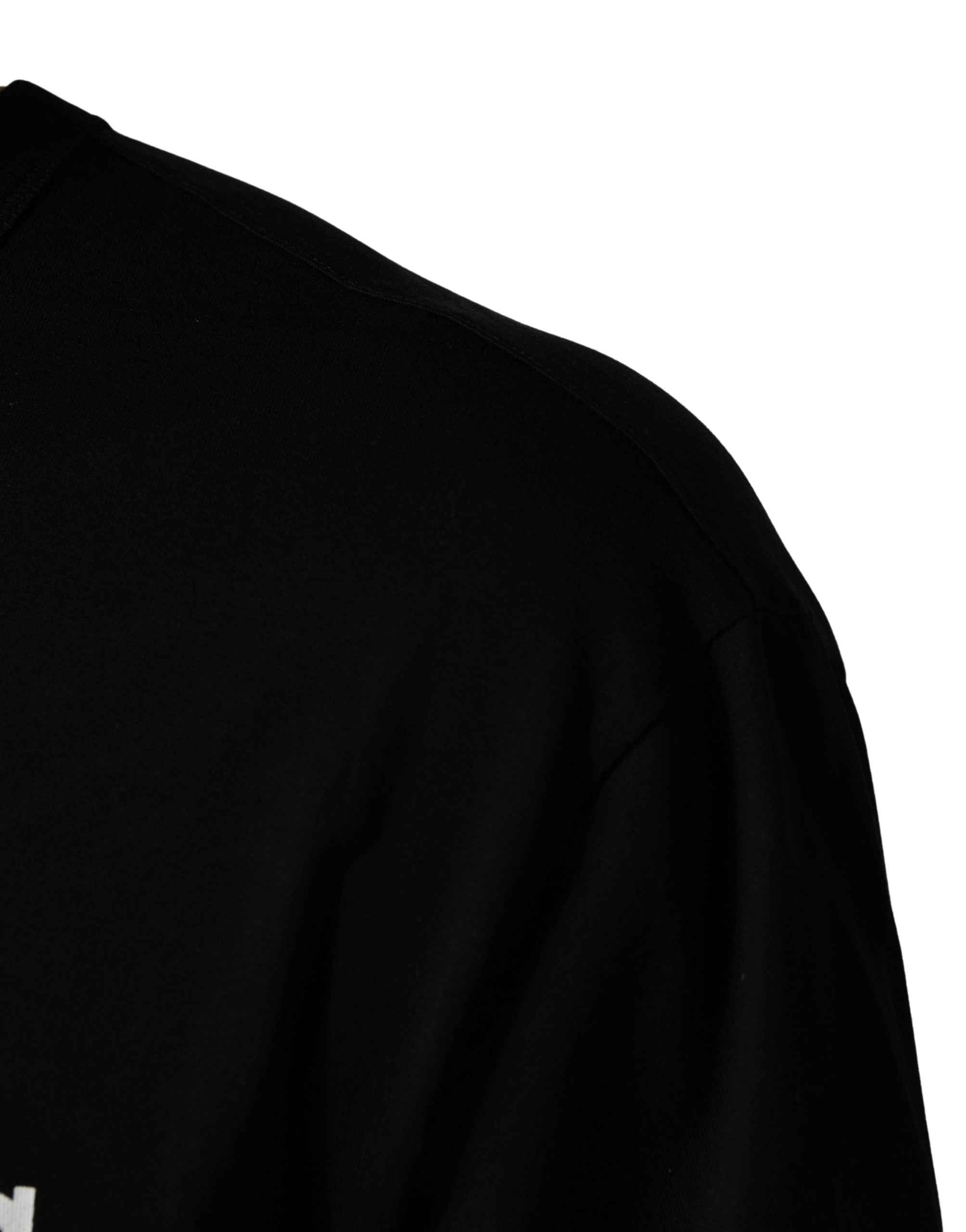 Dolce & Gabbana Black Camouflage Graphic Cotton Crewneck T-shirt