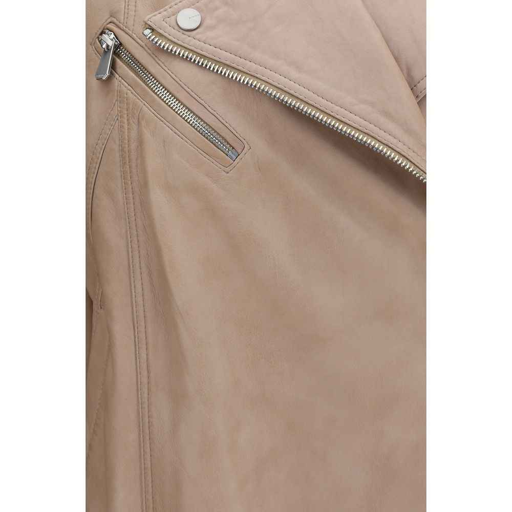 PINKO Beige Lambskin Leather Jacket