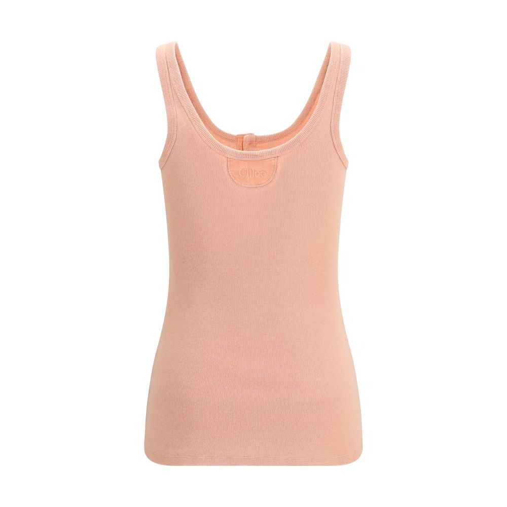 Chloé Multicolor Cotton Sleeveles T-Shirt
