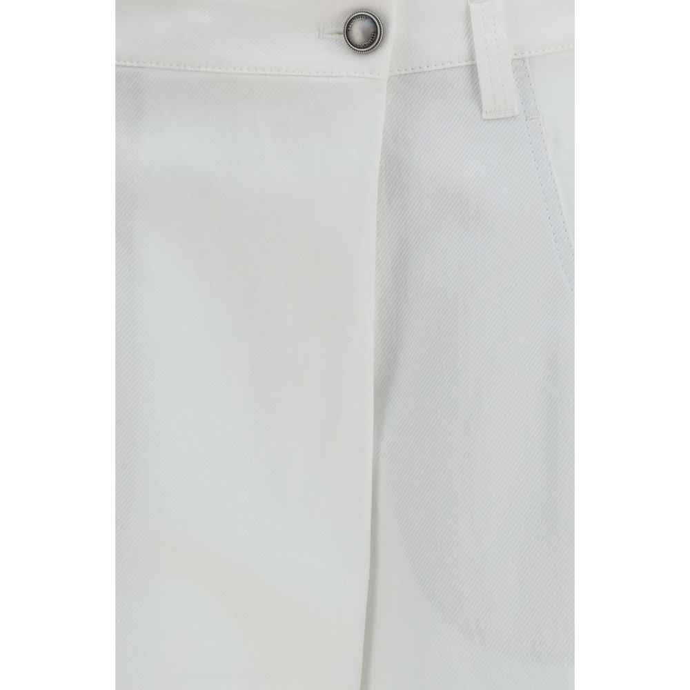 Brunello Cucinelli White Cotton Casual Pants
