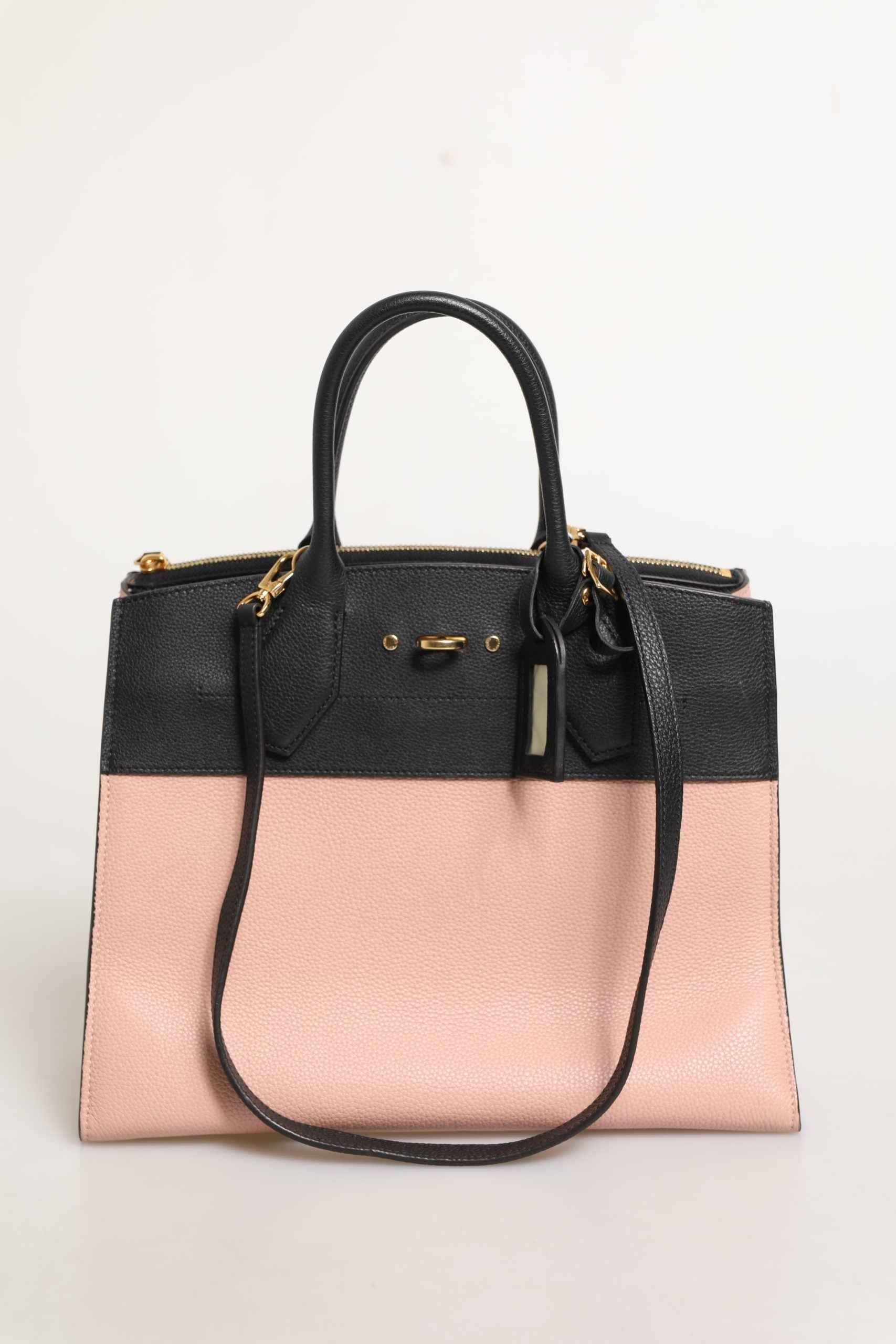 Louis Vuitton Pink and Black Leather City Steamer Leather Handbag