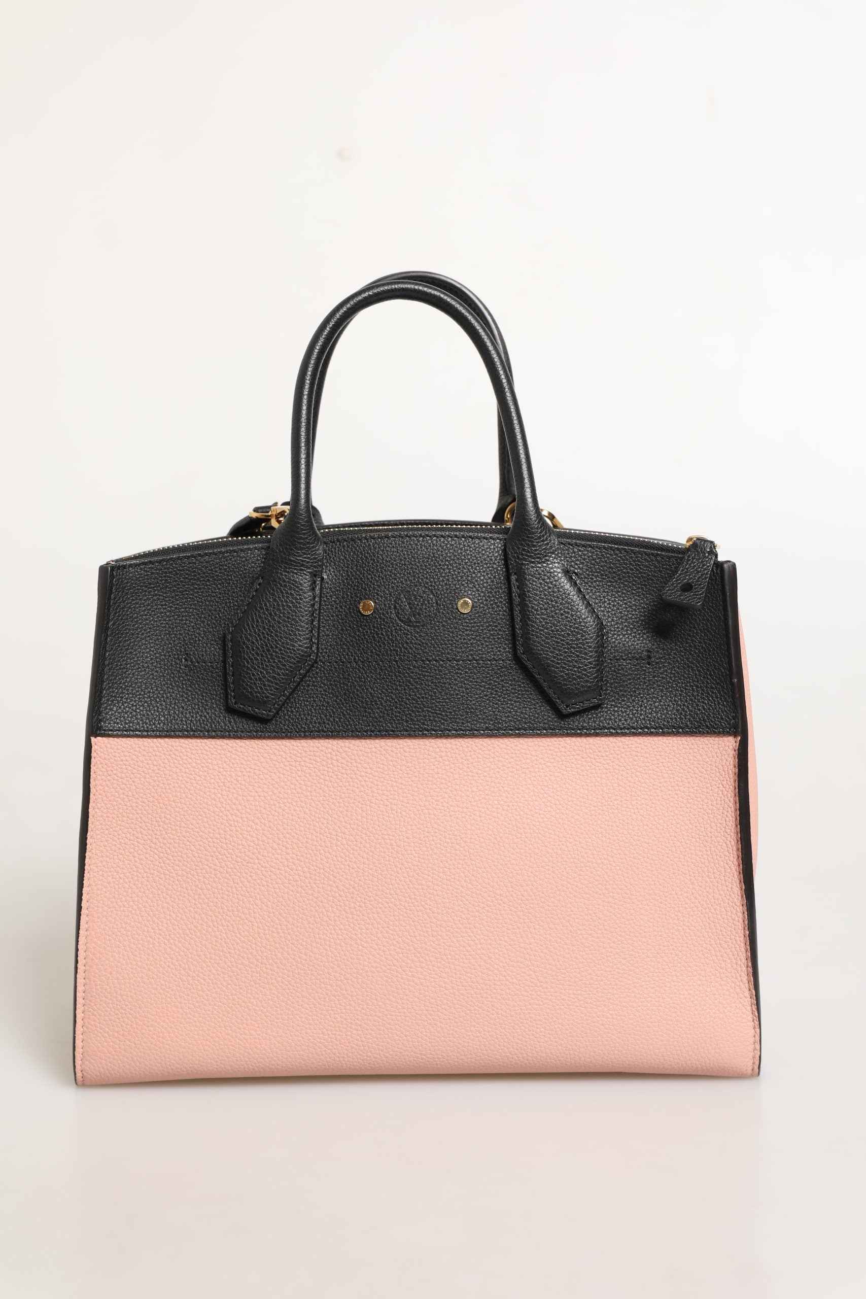 Louis Vuitton Pink and Black Leather City Steamer Leather Handbag