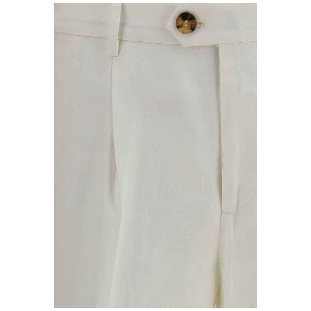 Brunello Cucinelli White Linen Casual Pants