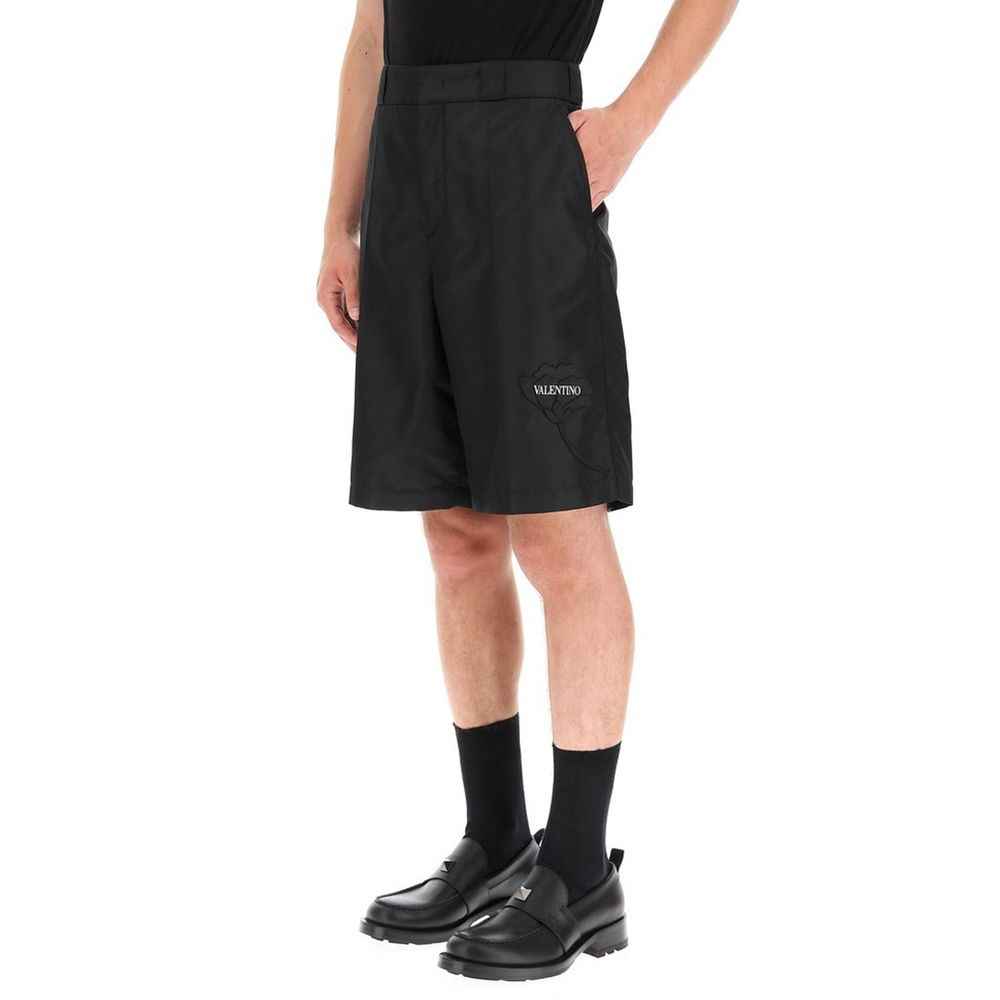Valentino Garavani Black Nylon Bermuda Shorts