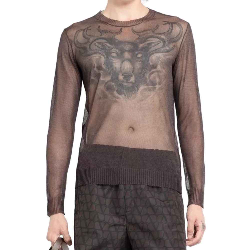 Valentino Garavani Brown Silk Sweatshirt