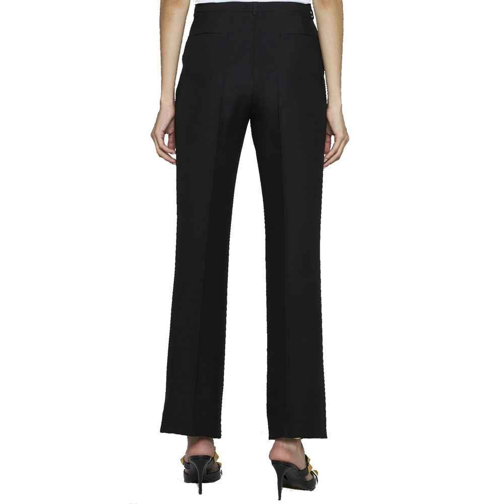 Valentino Garavani Black Silk Flared Pants