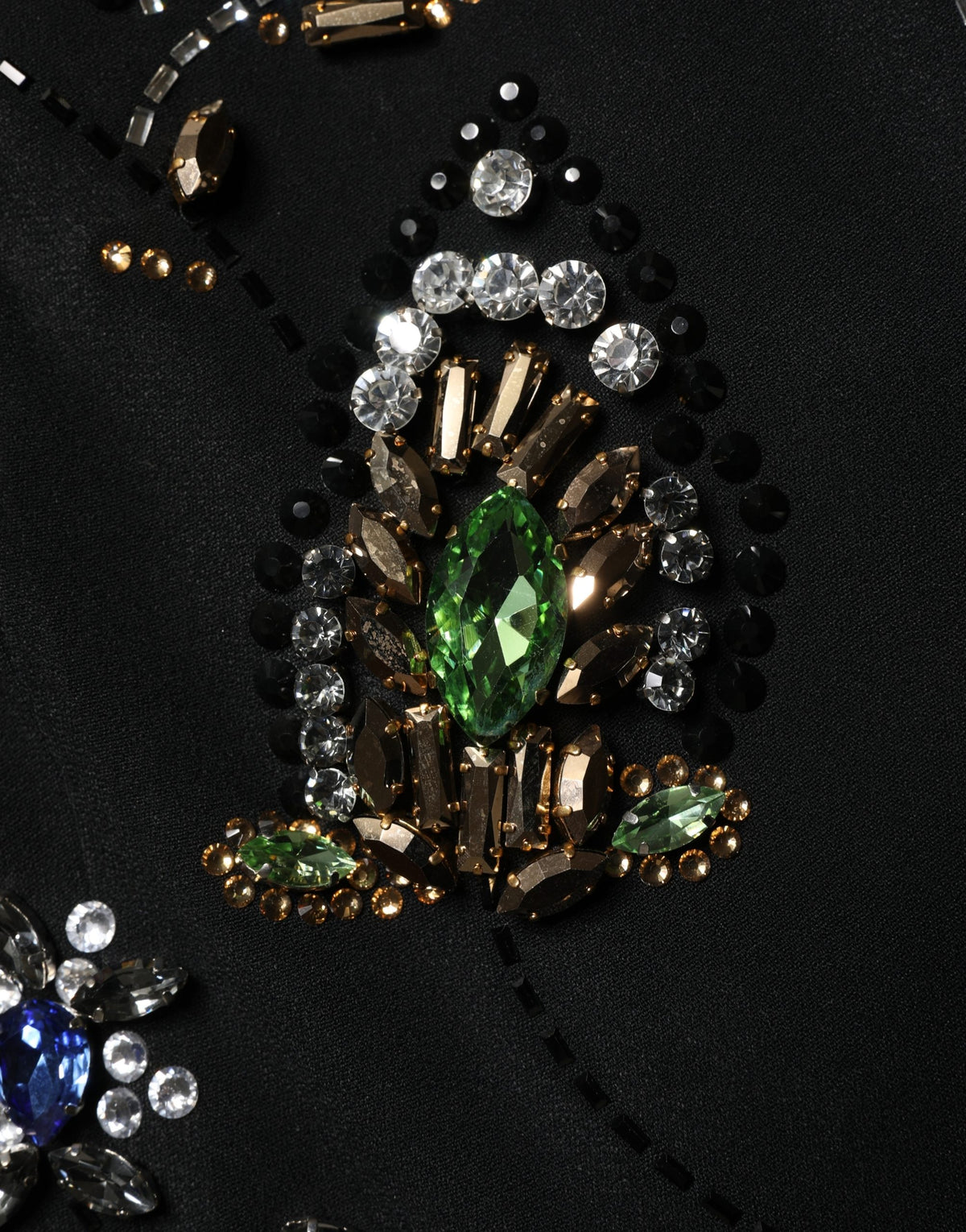 Dolce & Gabbana Black Sleeveless Floral Bead Embellishments Dress