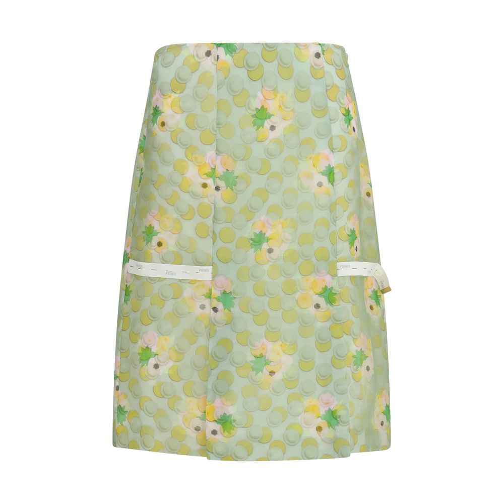 Fendi Multicolor Silk Midi Skirt