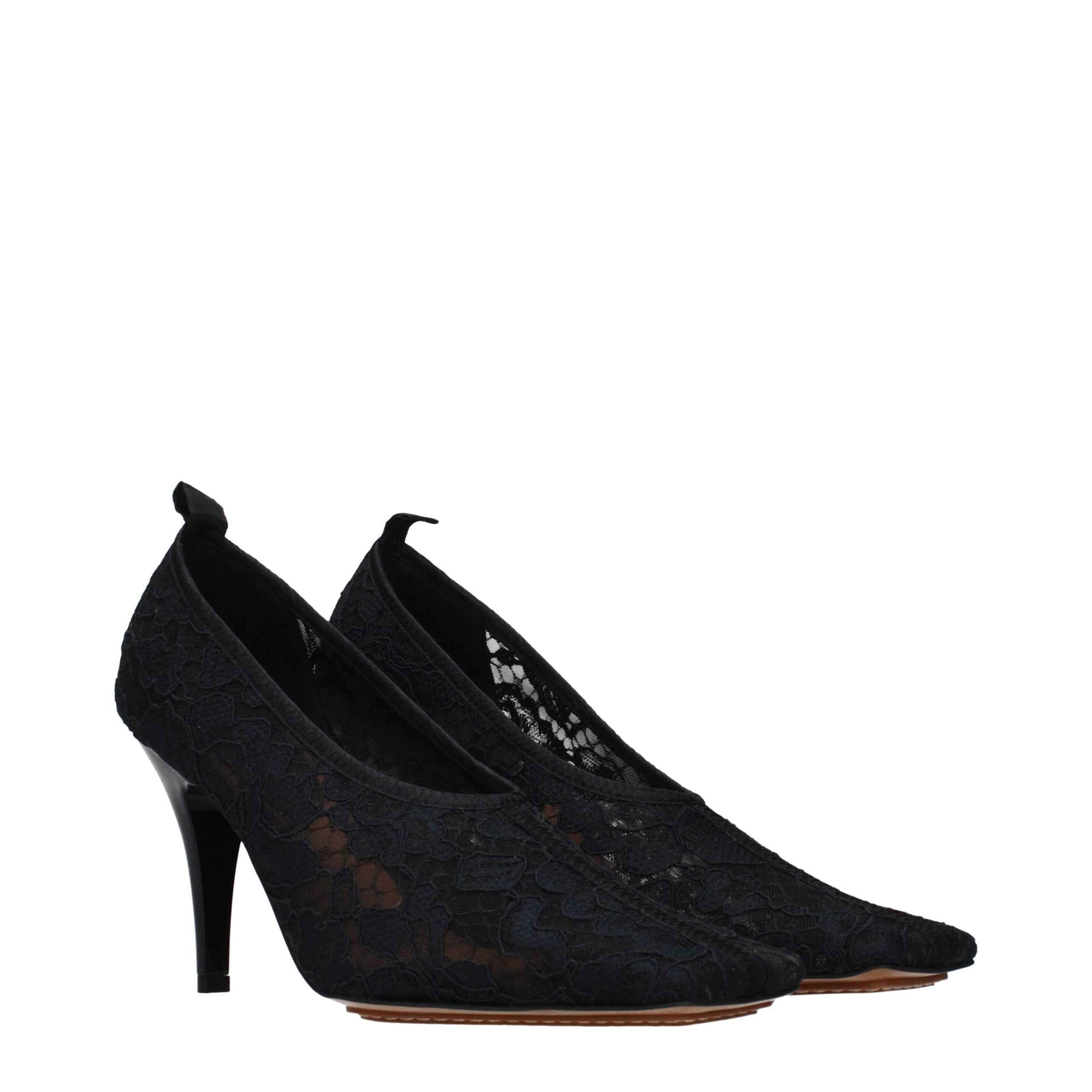 Stella McCartney Black Fabric High Heel Pumps