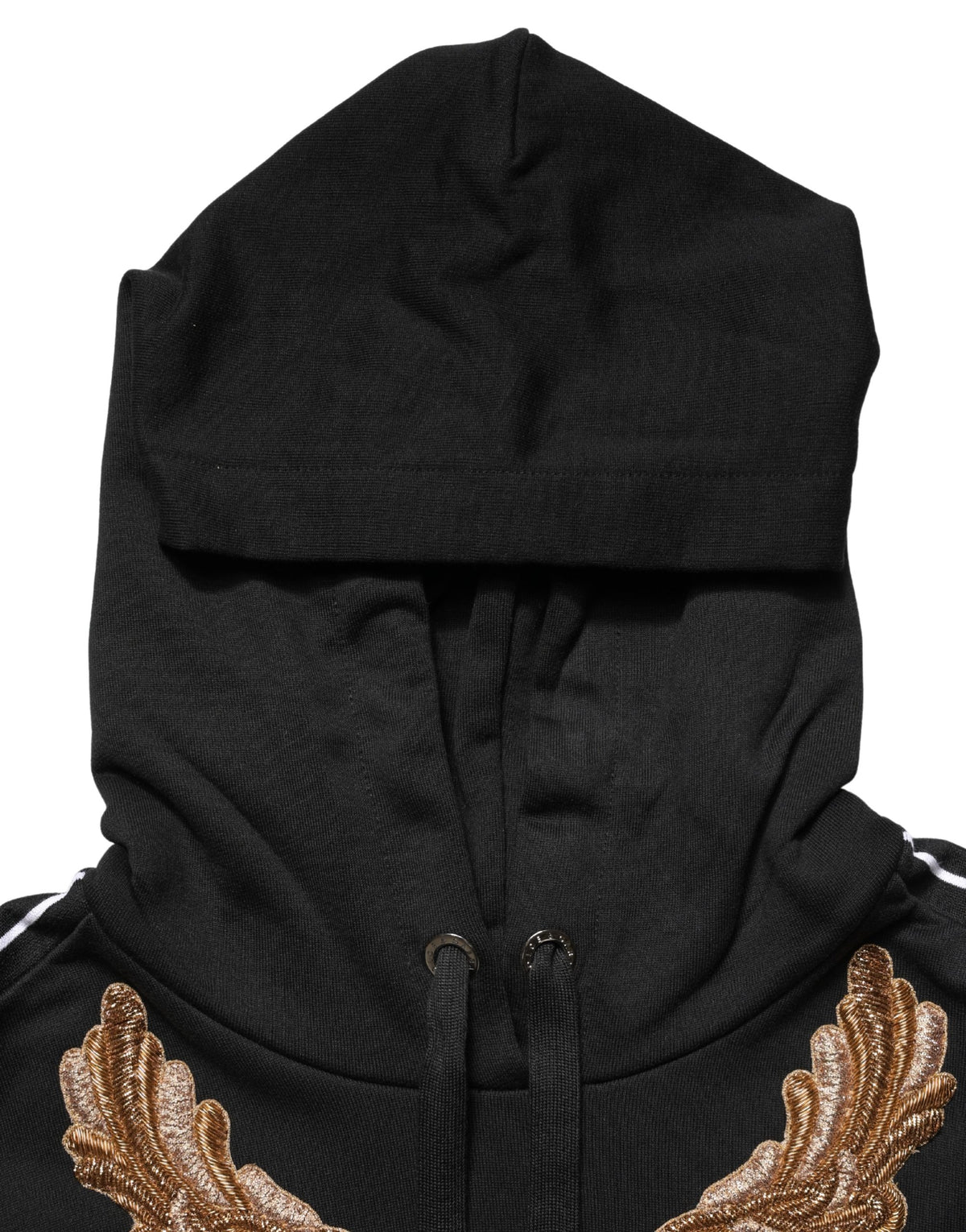 Dolce & Gabbana Black Embroidered Tassel Hooded Sweatshirt Sweater
