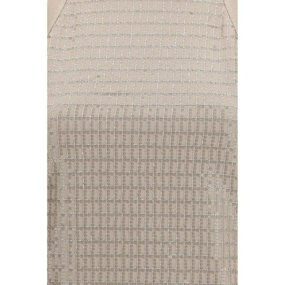 Brunello Cucinelli Beige Cotton Sleeveles T-Shirt