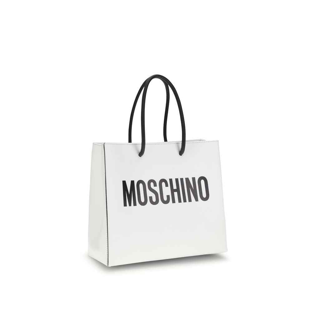 Moschino White Calf Leather Bos Taurus Handbag
