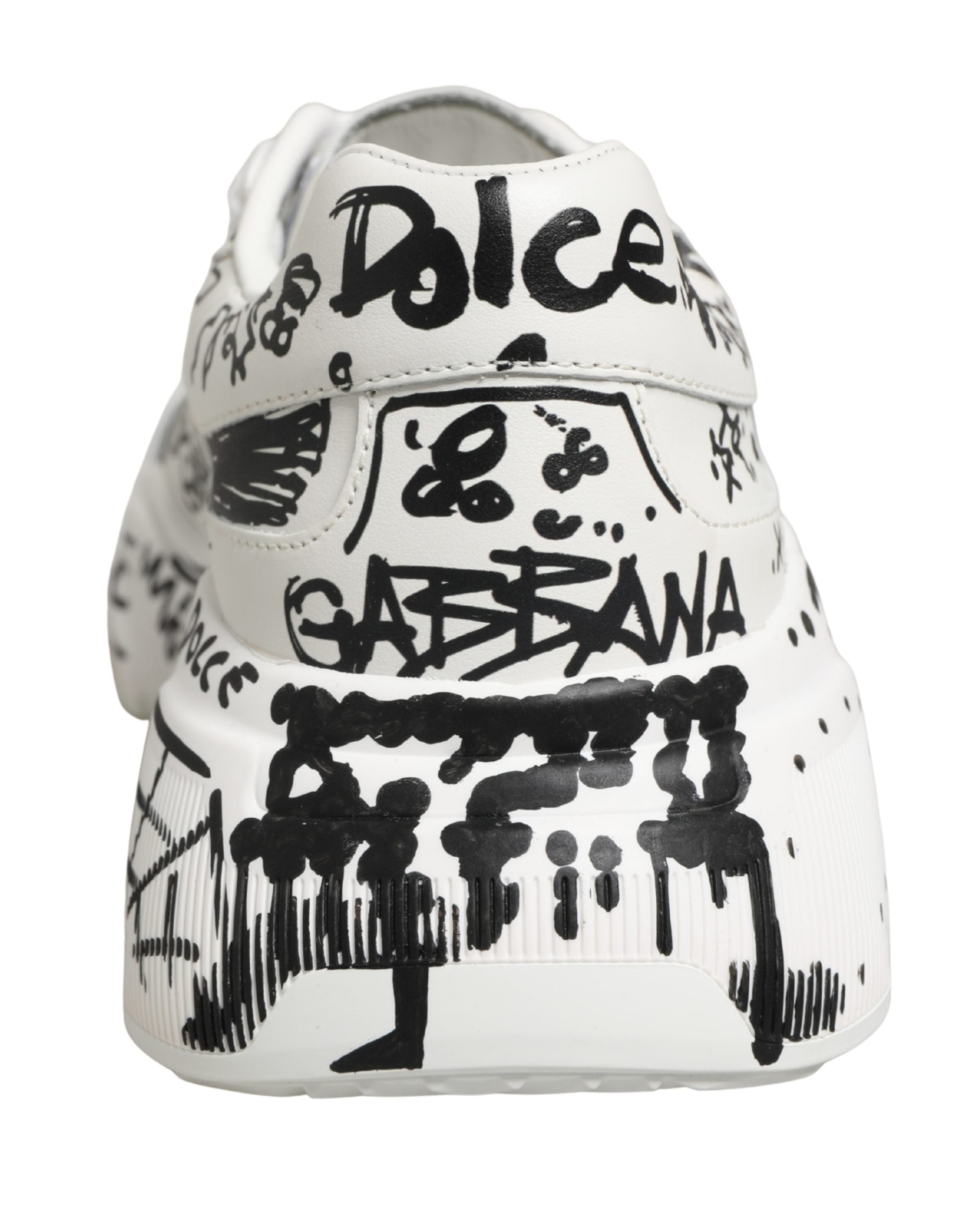 Dolce & Gabbana White Daymaster Graffiti Low Top Sneakers Shoes