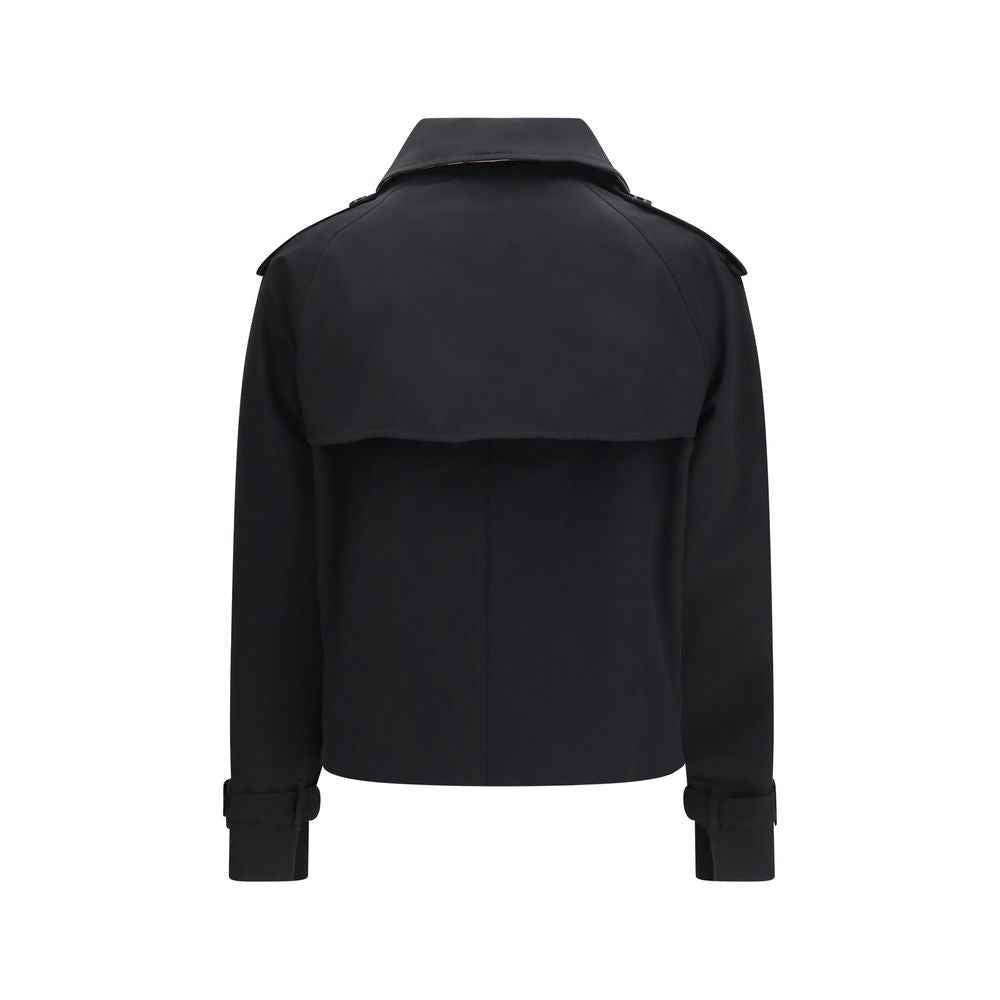 Burberry Black Cotton Trench Coat