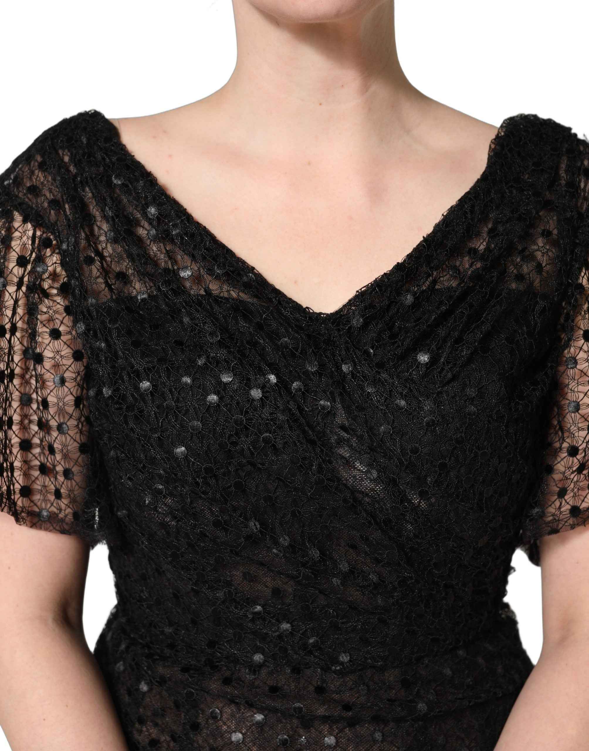 Dolce & Gabbana Black Sequinned Mermaid Evening Gown Dress