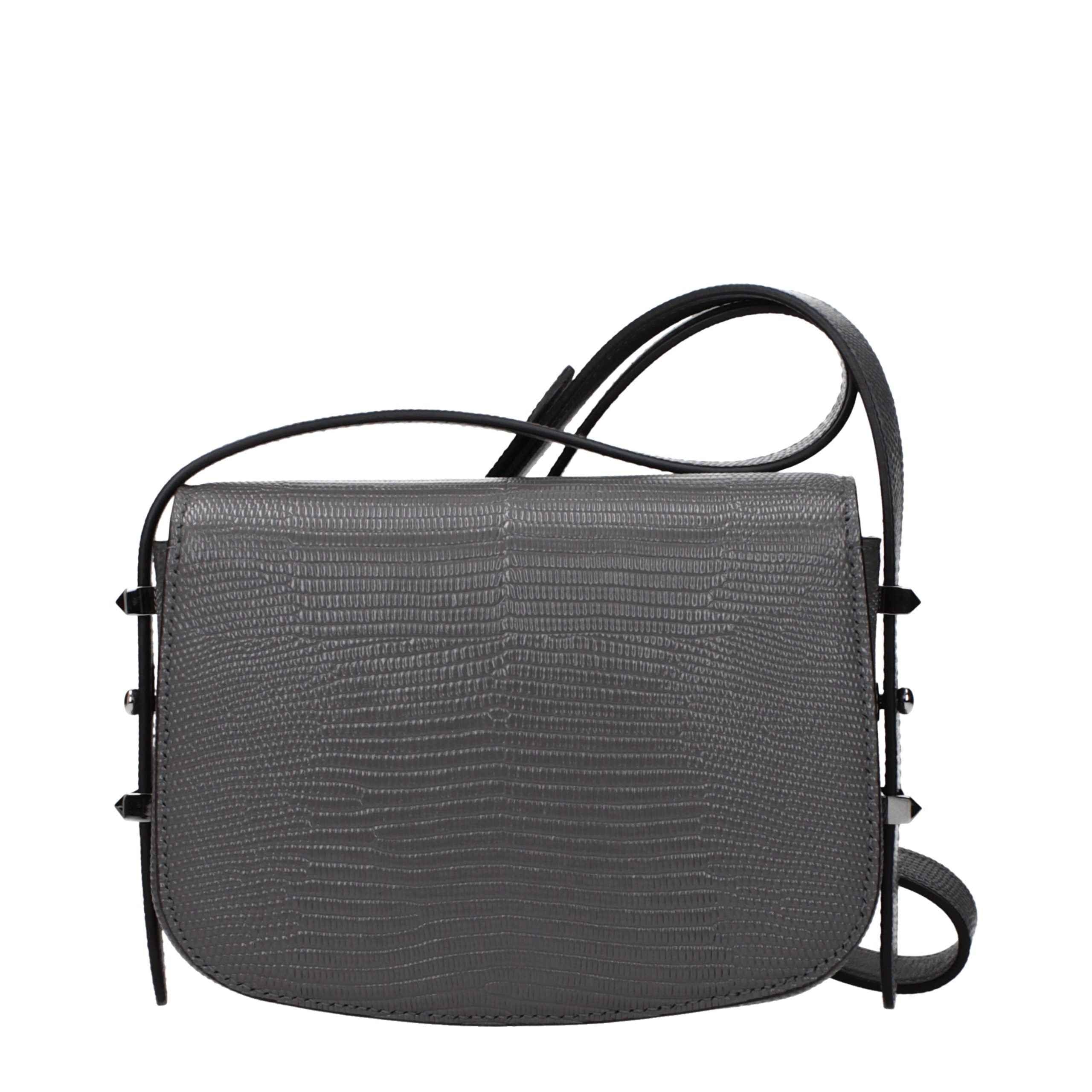 Jimmy Choo Gray Leather Shoulder Bag
