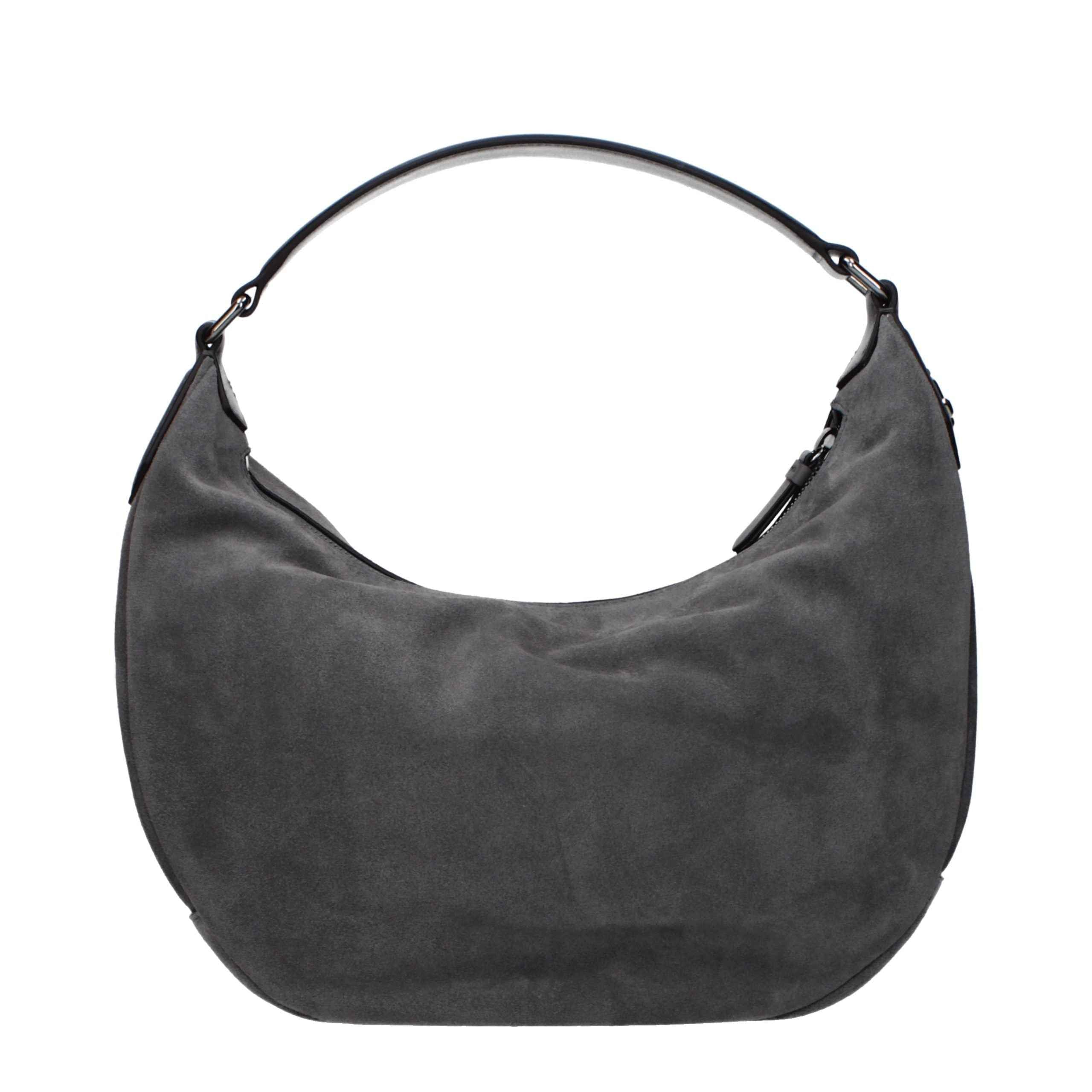 Jimmy Choo Gray Leather Shoulder Bag
