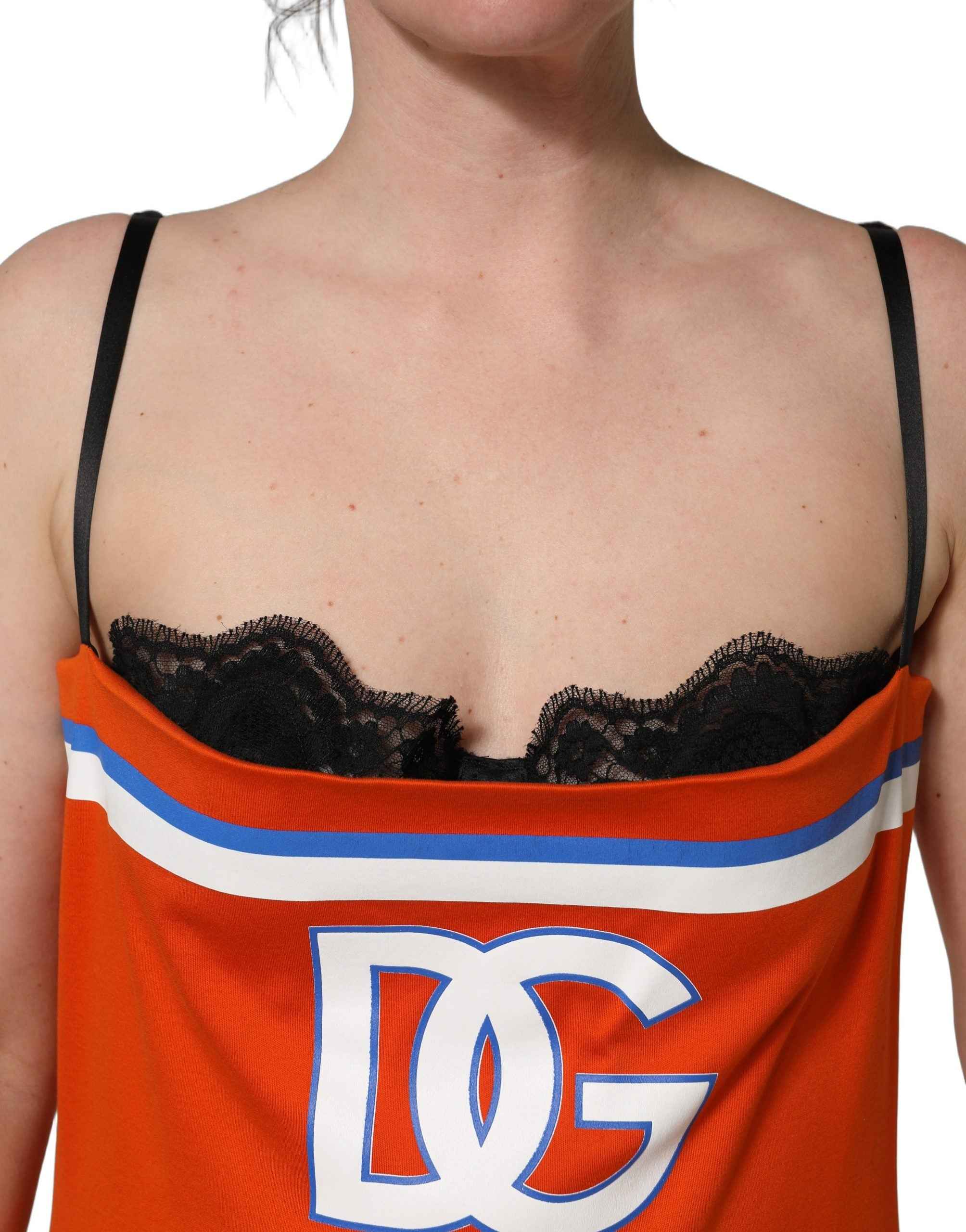 Dolce & Gabbana Orange Cotton Superbowl Football Inspired Mini Dress
