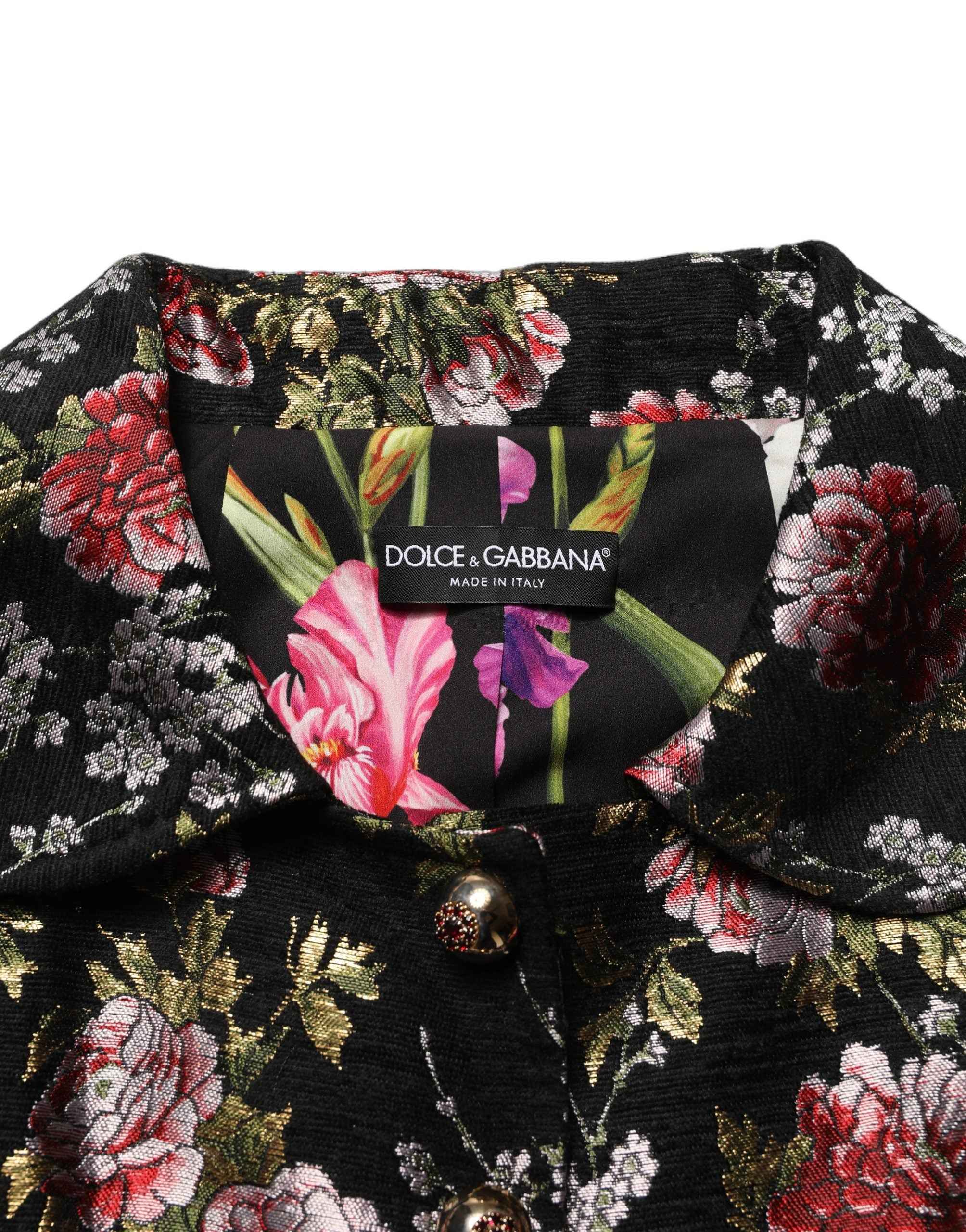 Dolce & Gabbana Multicolor Floral Brocade Blazer Jacket
