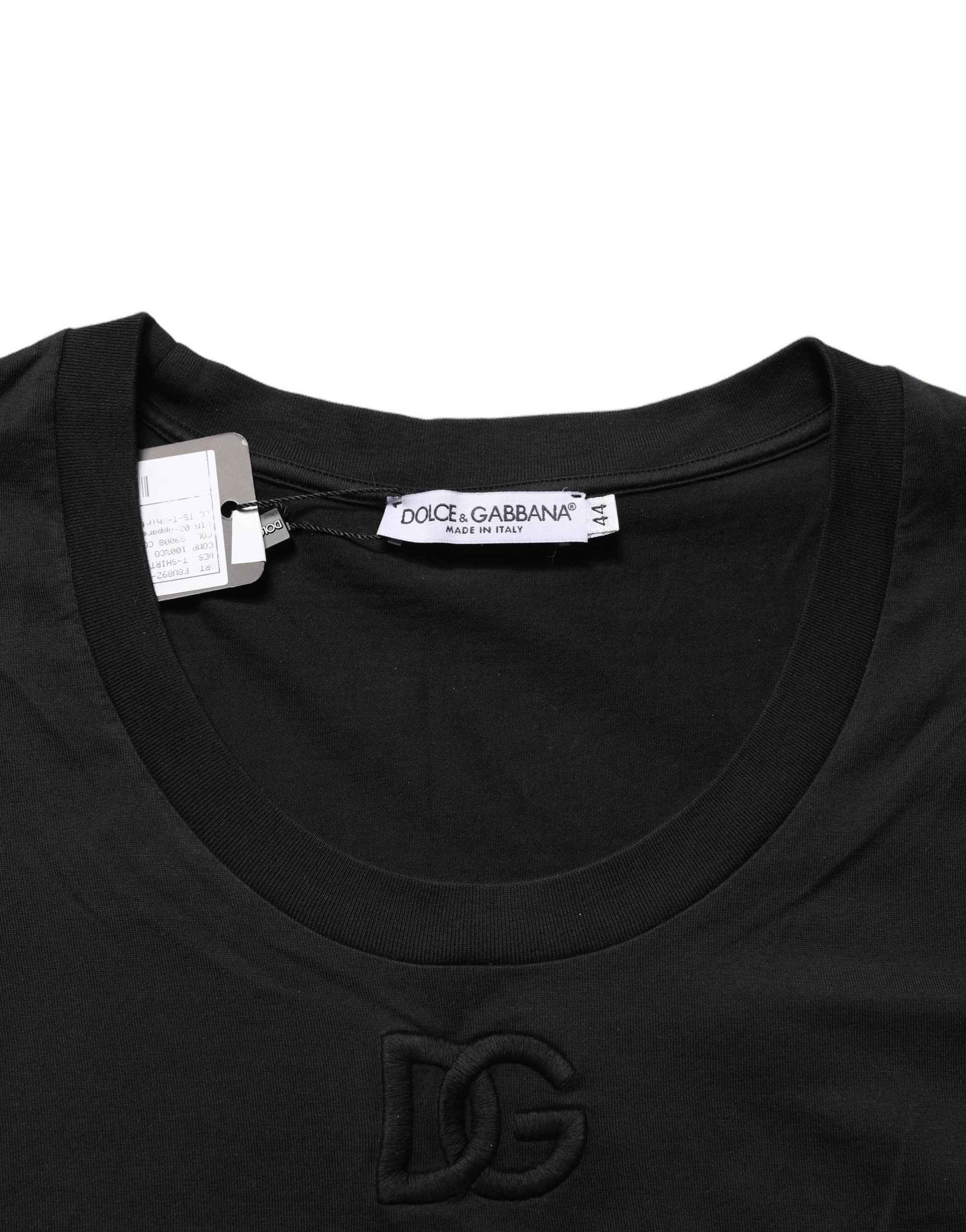 Dolce & Gabbana Black Cotton Short-Sleeve Crew Neck T-shirt
