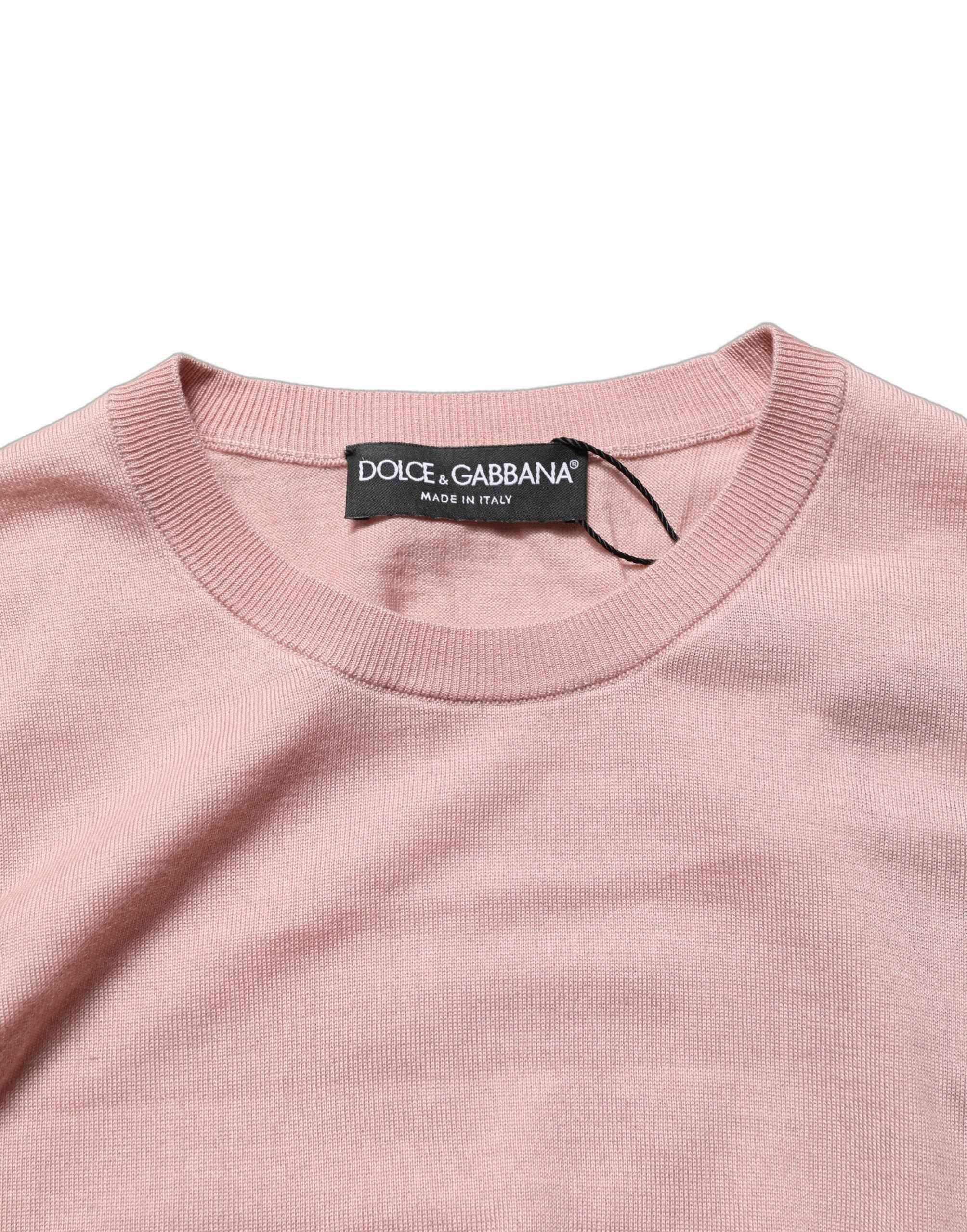 Dolce & Gabbana Pink Sleeveless Cashmere Knitted Tank Top