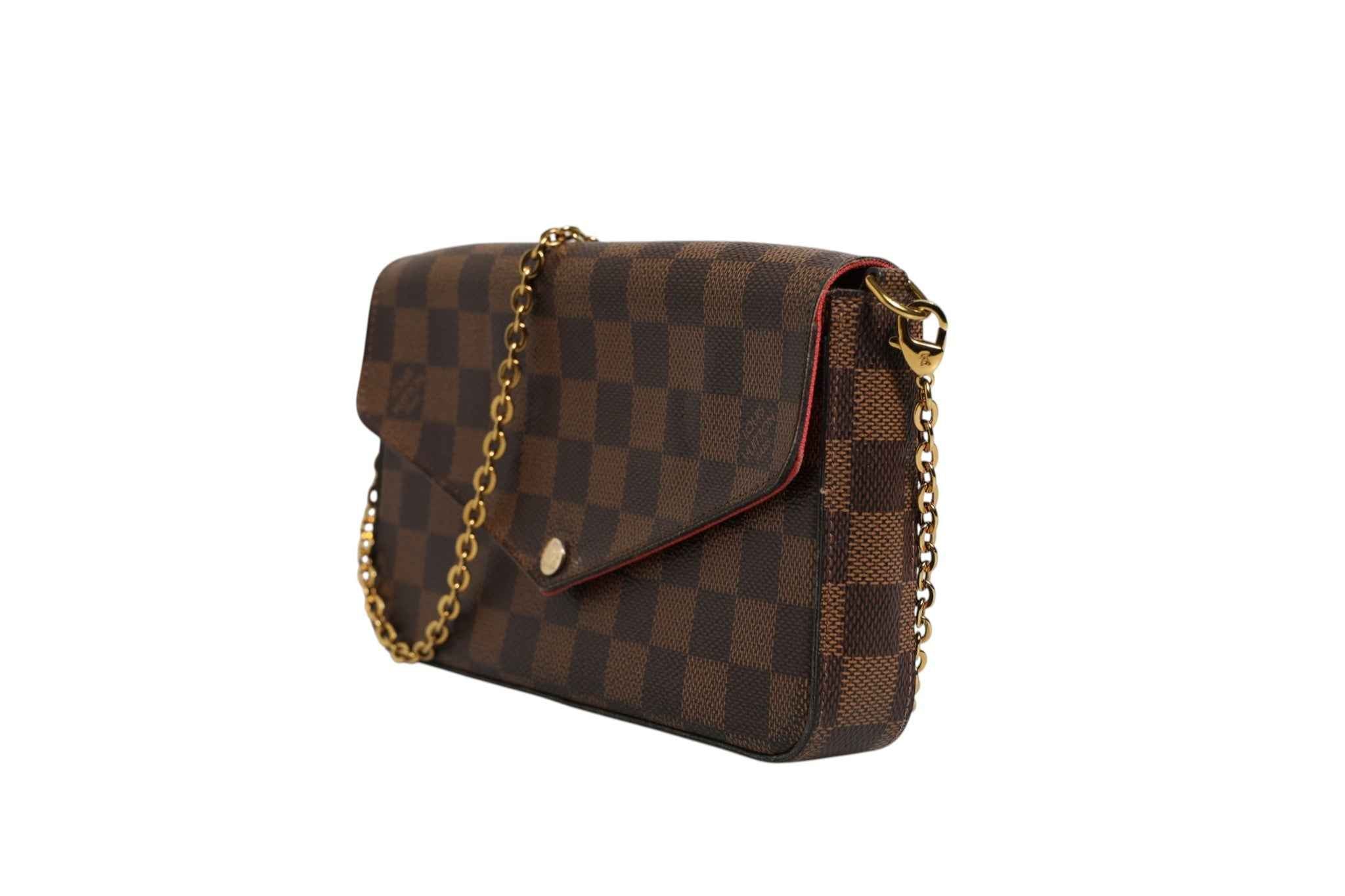 Louis Vuitton Damier Ebene Pochette Felice Chain Wallet