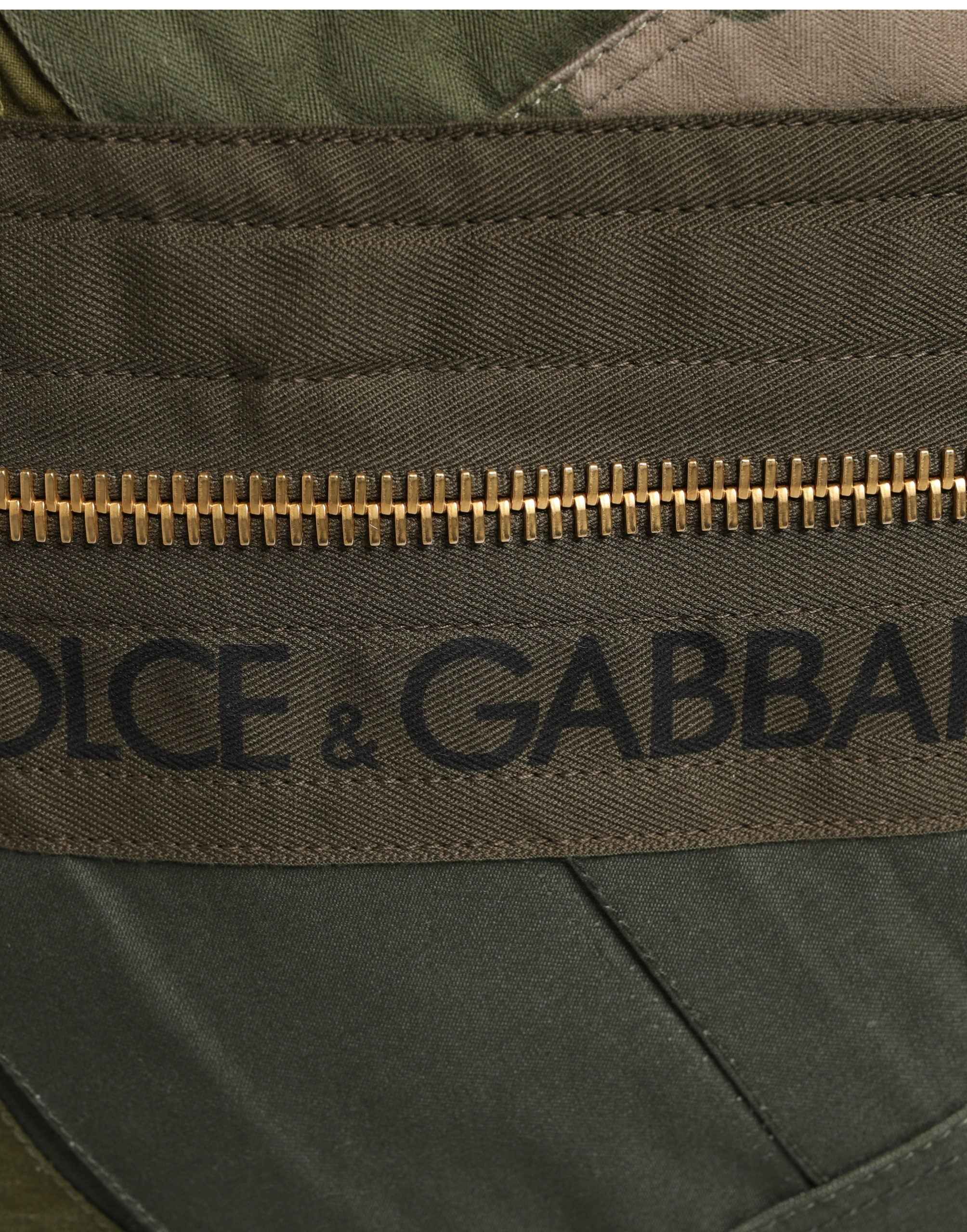 Dolce & Gabbana Military Green Patchwork Rucksack Backpack Borse Men Bag