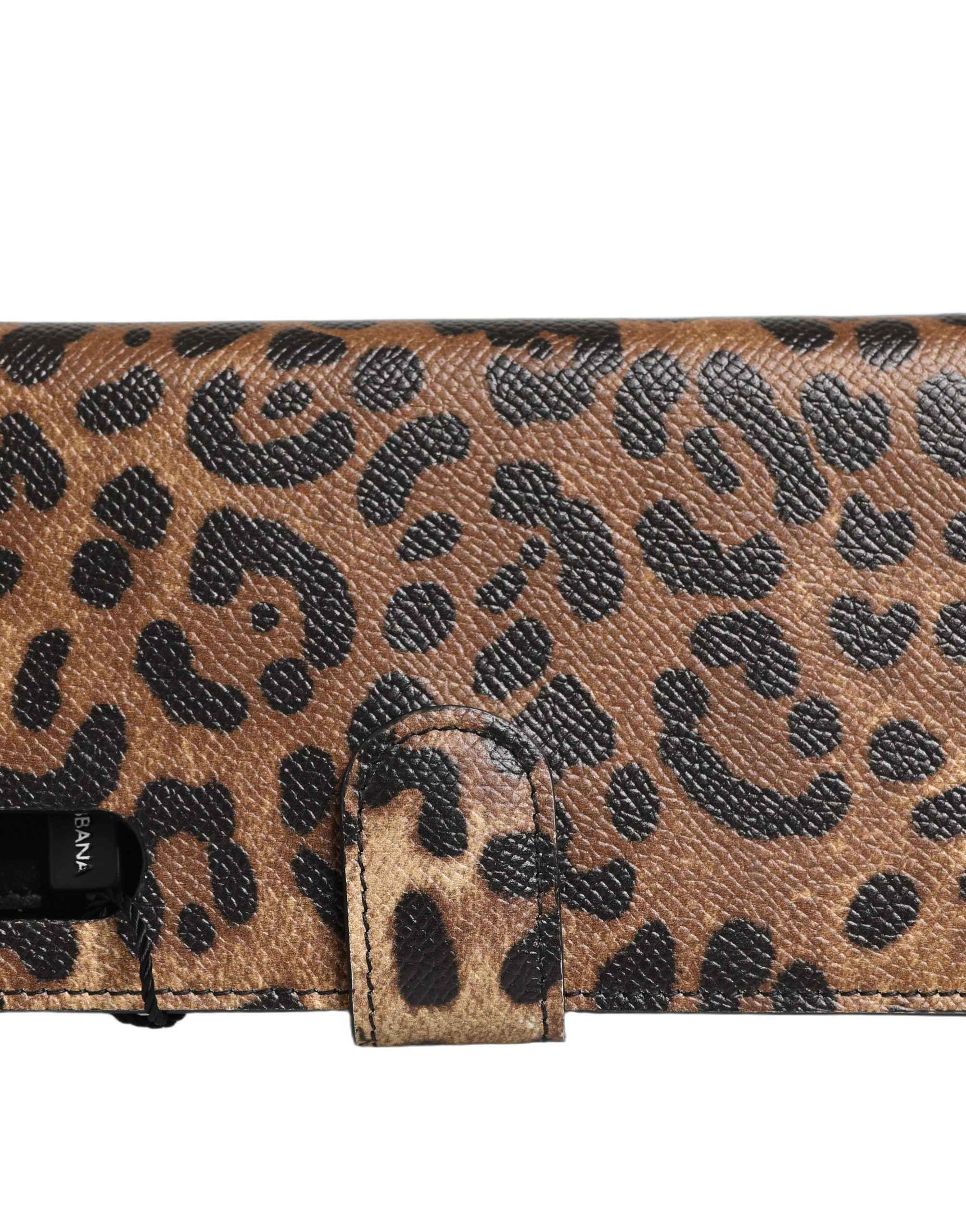 Dolce & Gabbana Flip Cover Brown Leopard Crystal iPhone X - XS Case