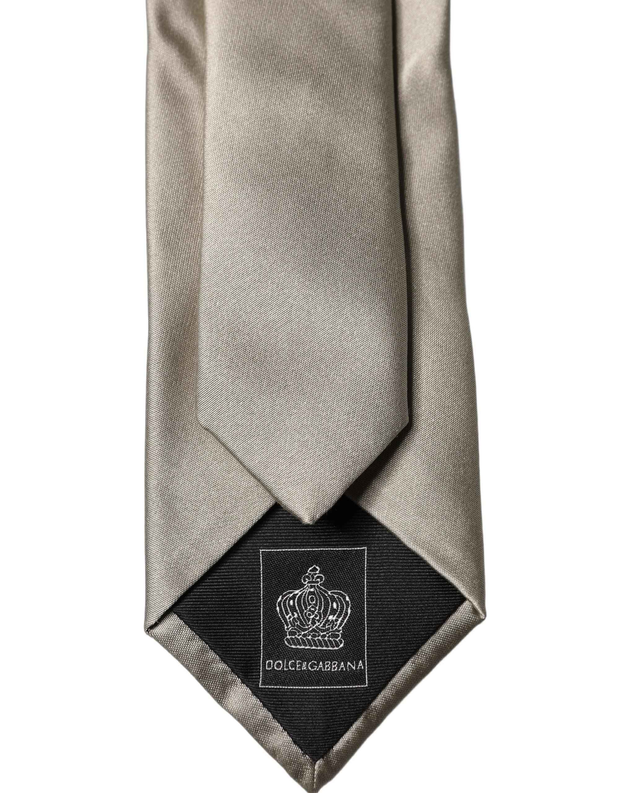 Dolce & Gabbana White Tattoo Floral Silk Adjustable Men Tied Necktie Tie