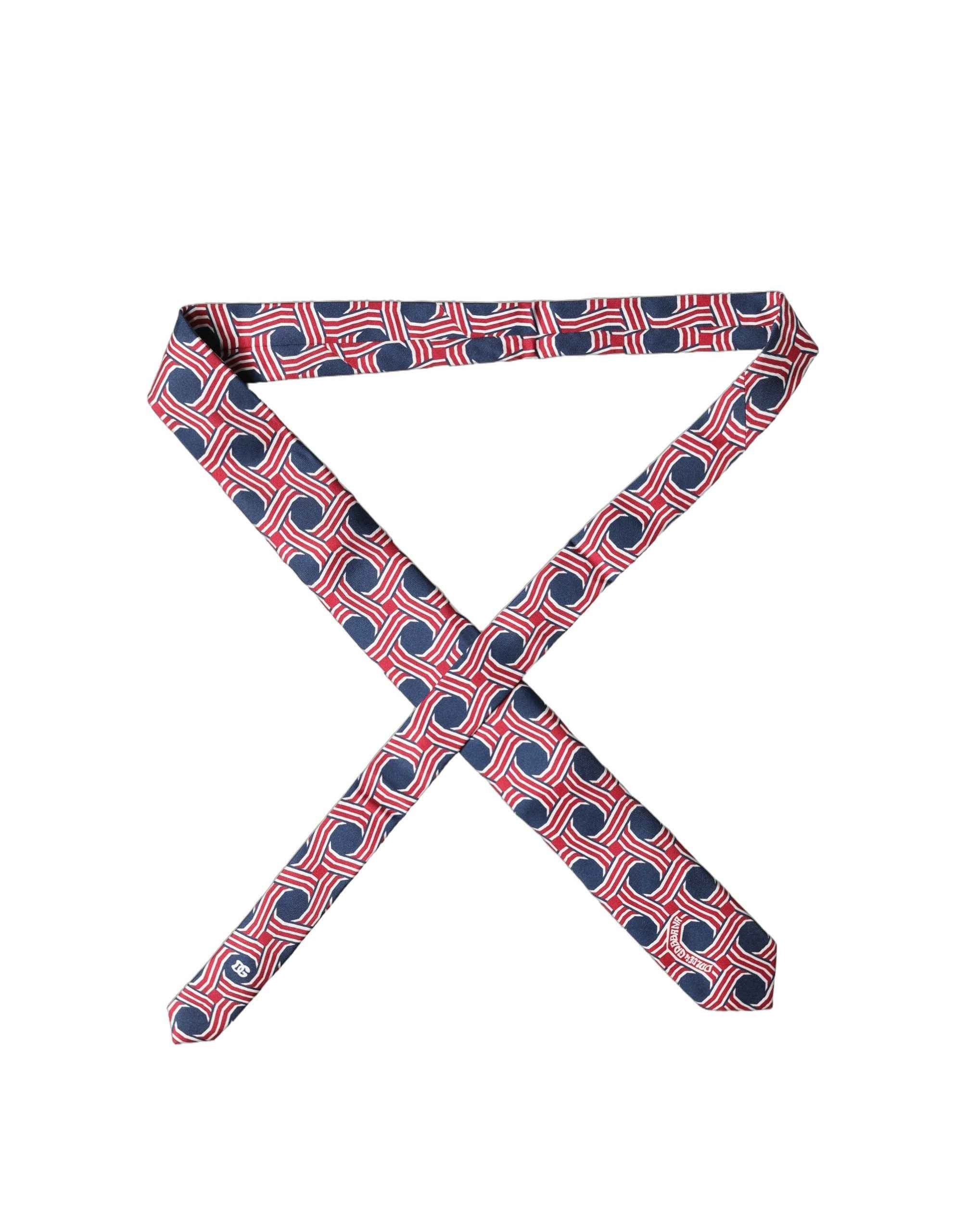 Dolce & Gabbana Multicolor Patterned Silk Adjustable Men Tied Necktie Tie