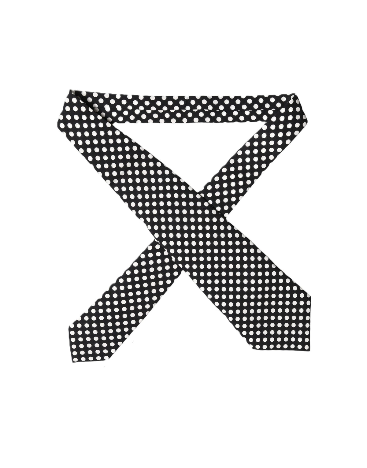 Dolce & Gabbana Dark Gray White Polka Dot Silk Adjustable Women Necktie Tie