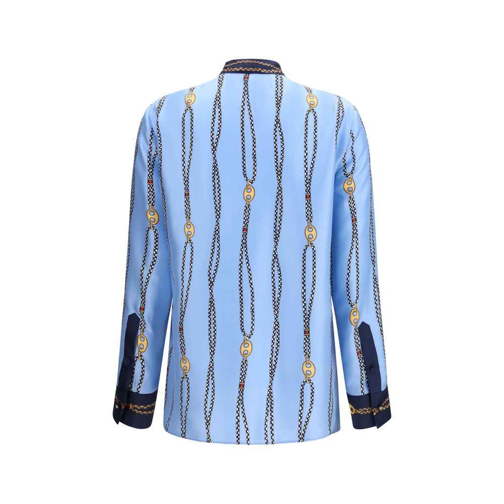 Gucci Blue Silk Shirt
