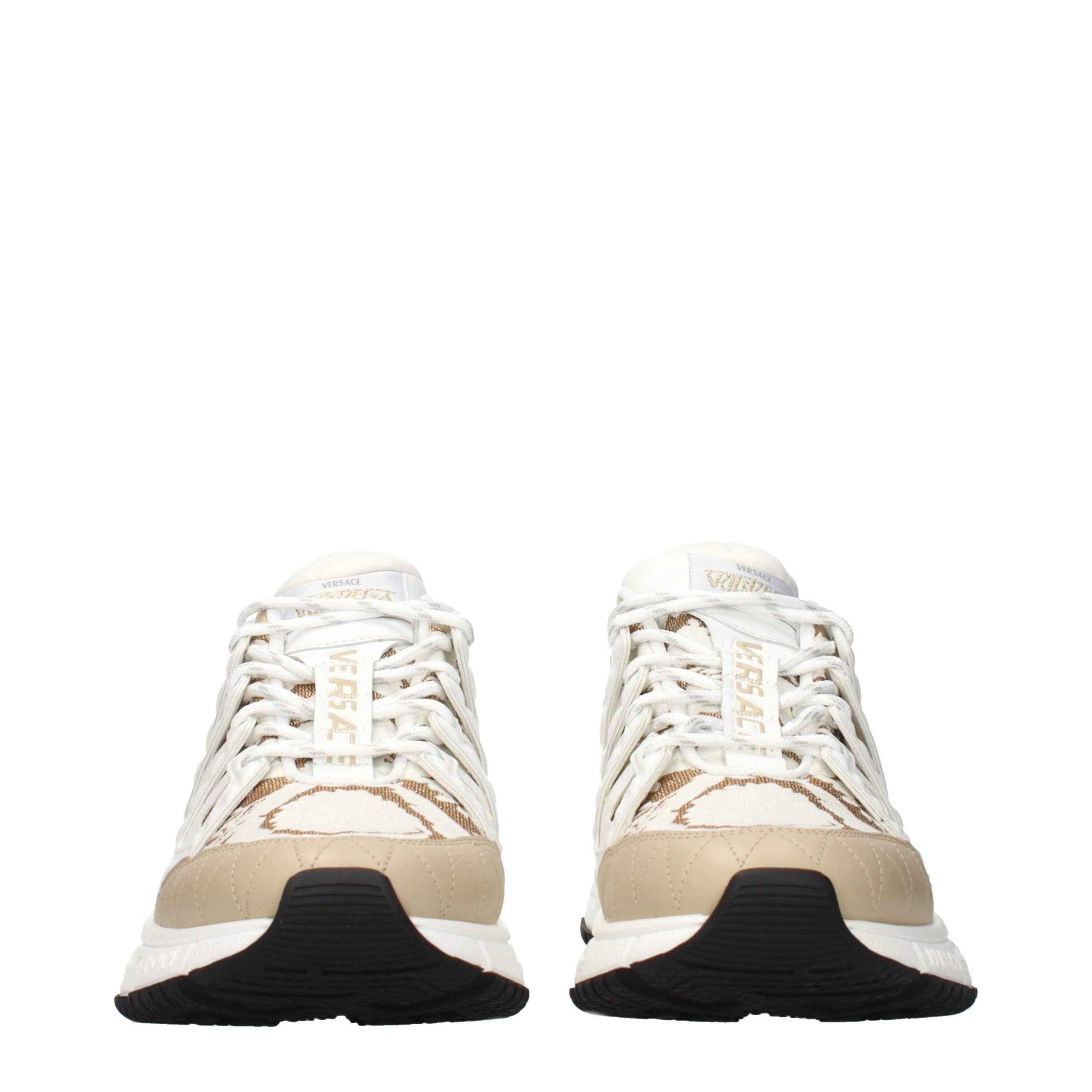 Versace White Fabric Athletic Sneakers