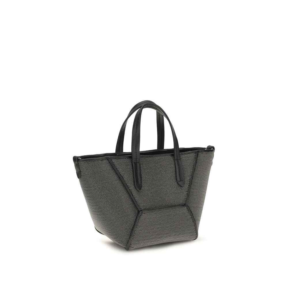 Brunello Cucinelli Black Calf Leather Bos Taurus Shoulder Bag
