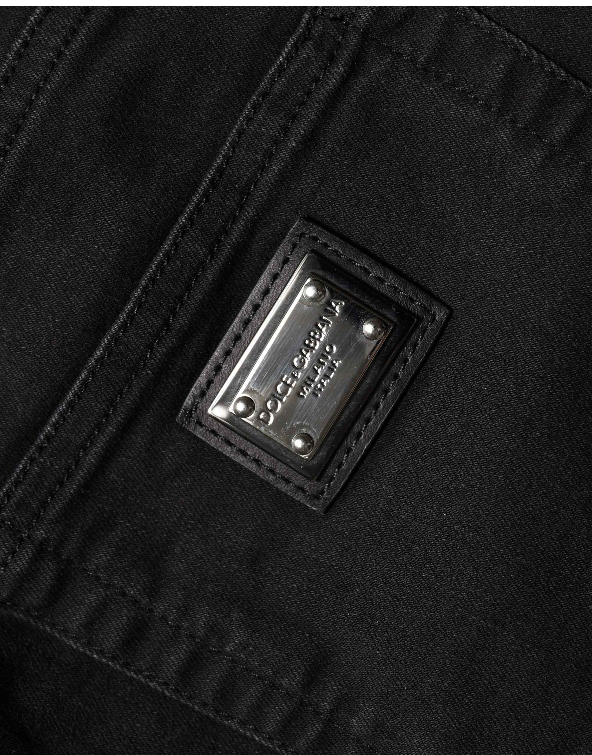 Dolce & Gabbana Black Skinny Cotton High Waist Denim Jeans