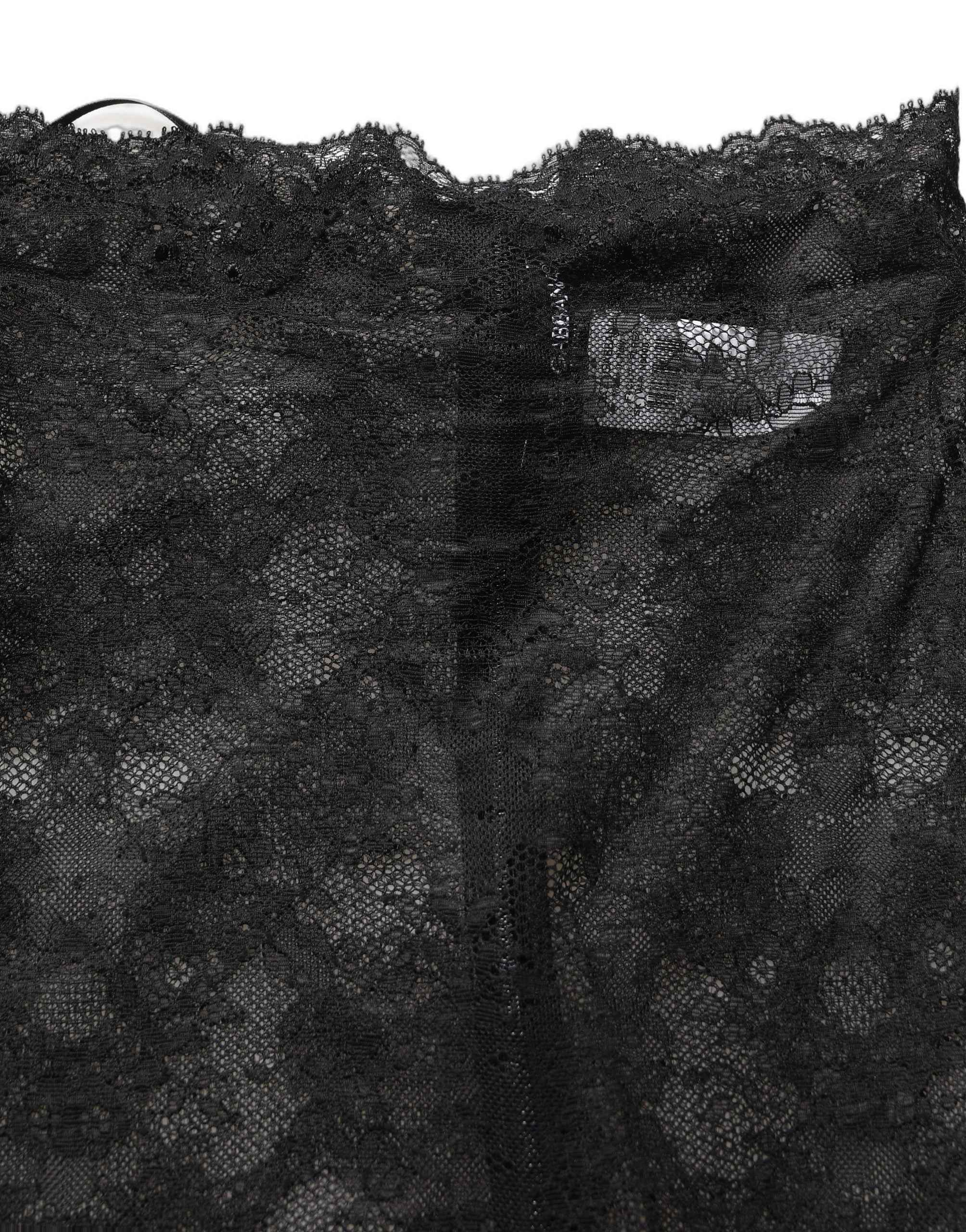 Dolce & Gabbana Black Floral Lace High Waist KneeLength Skirt