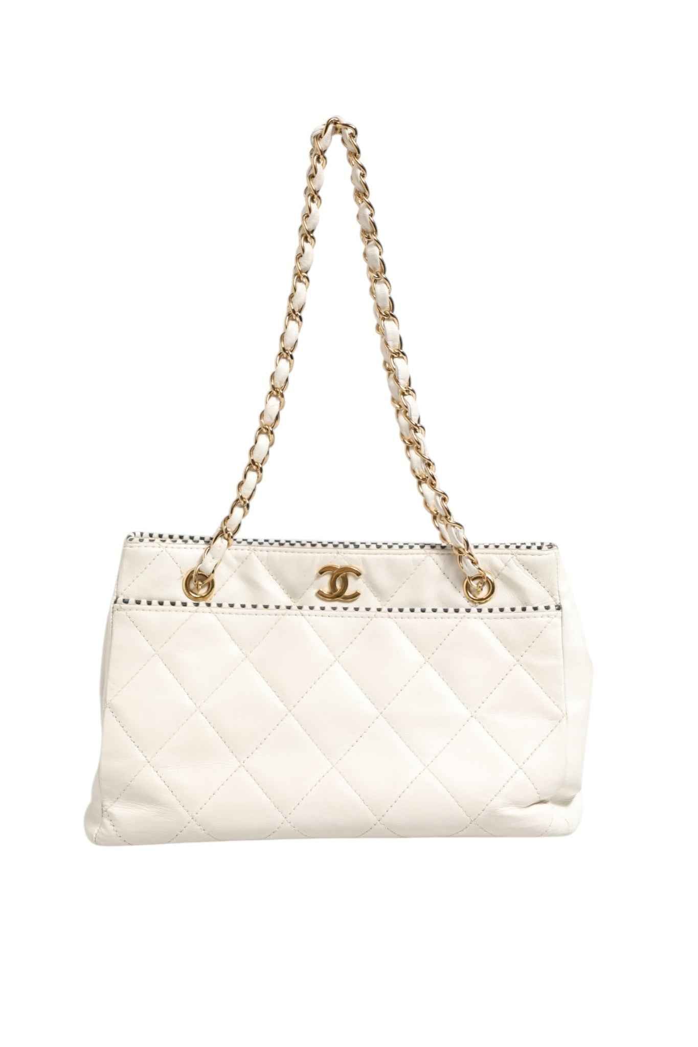 Chanel Shiny Calfskin Quilted Mini 22 White 1792563